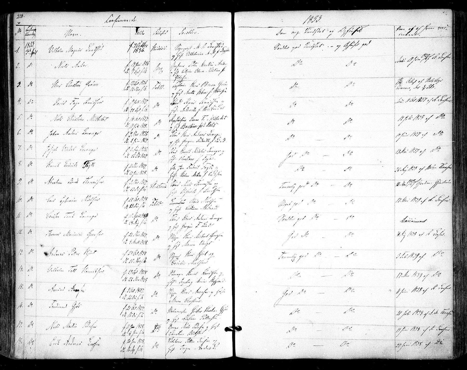 Halden prestekontor Kirkebøker, SAO/A-10909/F/Fa/L0006: Parish register (official) no. I 6, 1845-1856, p. 238