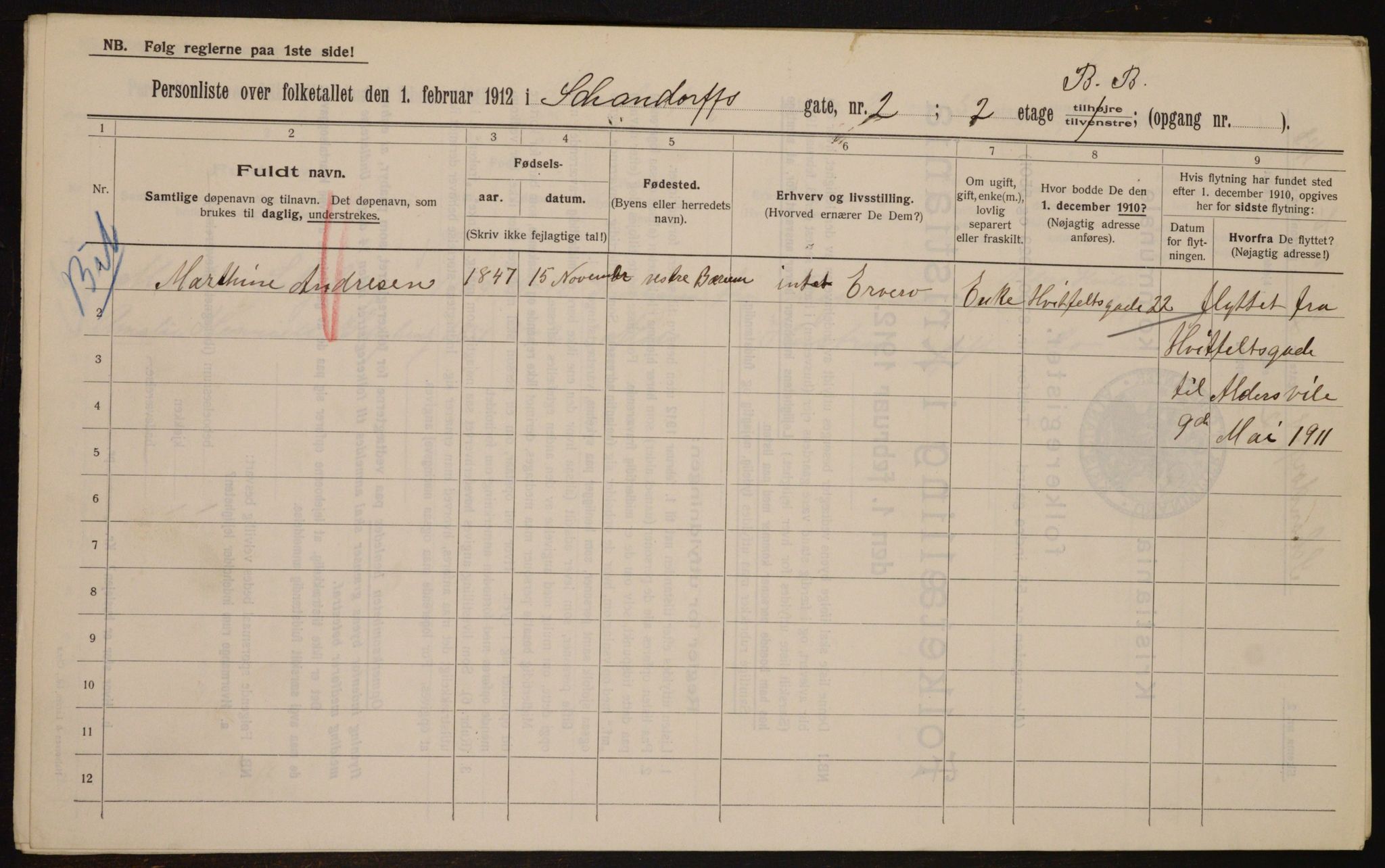 OBA, Municipal Census 1912 for Kristiania, 1912, p. 89686