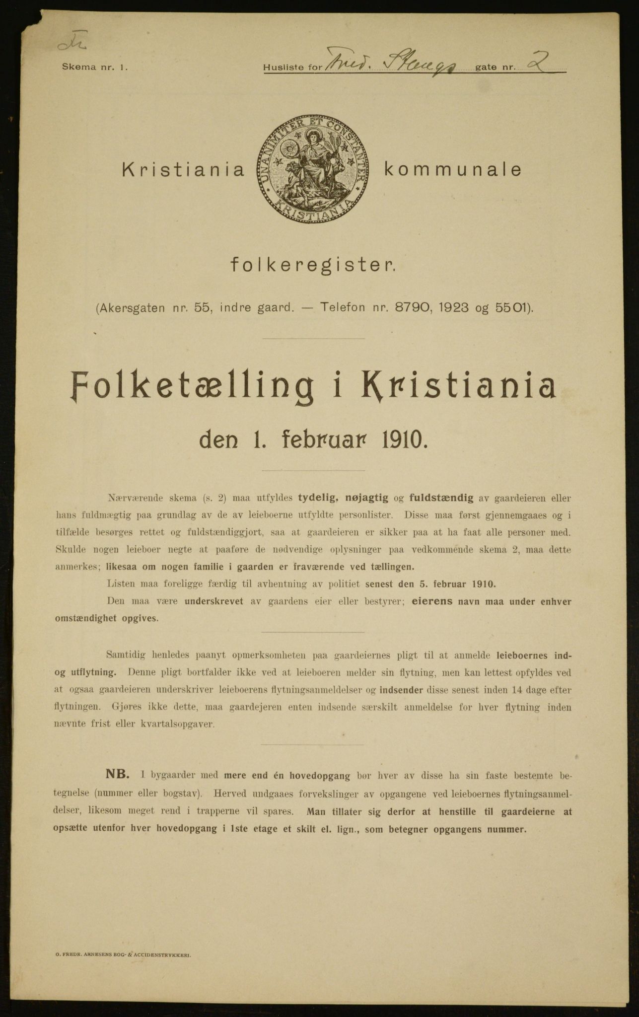 OBA, Municipal Census 1910 for Kristiania, 1910, p. 25042