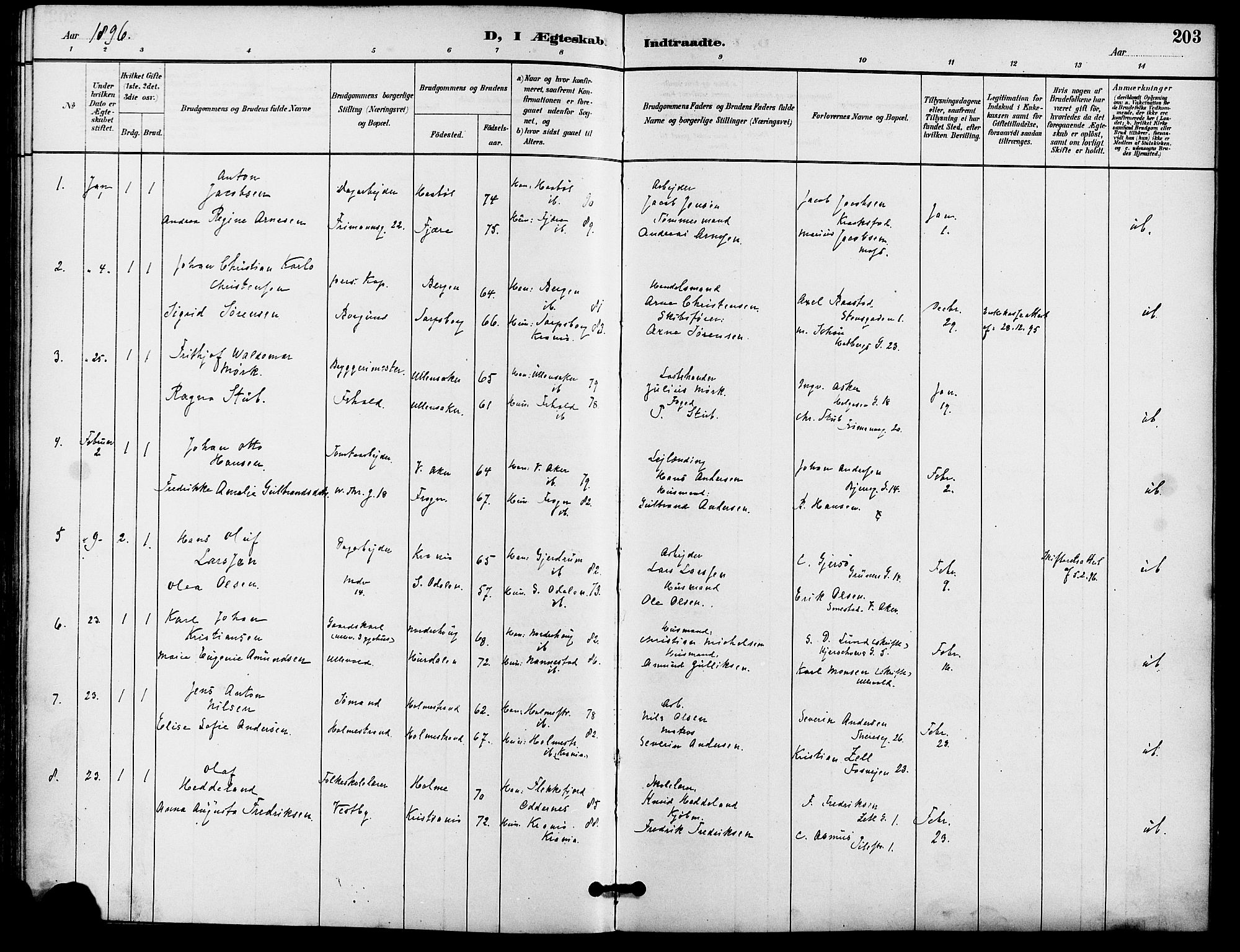 Gamle Aker prestekontor Kirkebøker, SAO/A-10617a/F/L0009: Parish register (official) no. 9, 1890-1898, p. 203