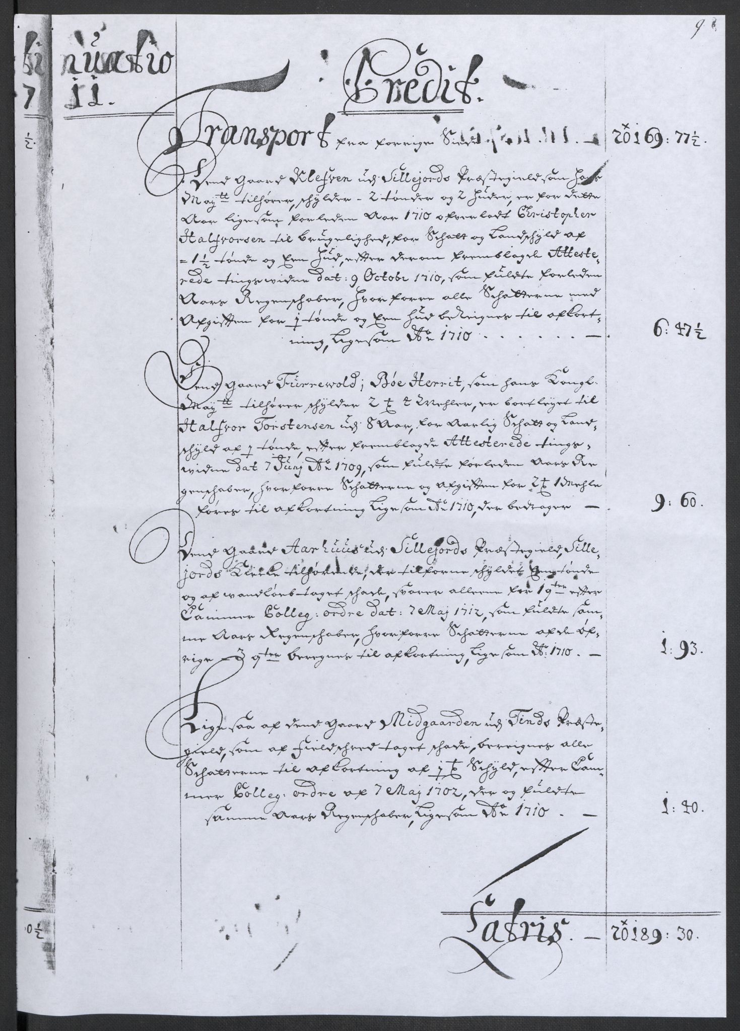 Rentekammeret inntil 1814, Reviderte regnskaper, Fogderegnskap, AV/RA-EA-4092/R36/L2120: Fogderegnskap Øvre og Nedre Telemark og Bamble, 1711, p. 12