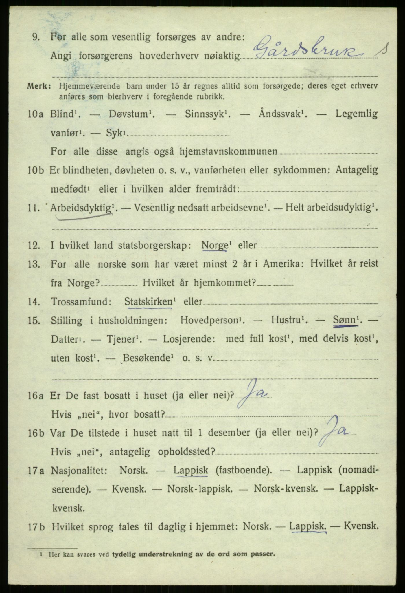 SATØ, 1920 census for Trondenes, 1920, p. 6186