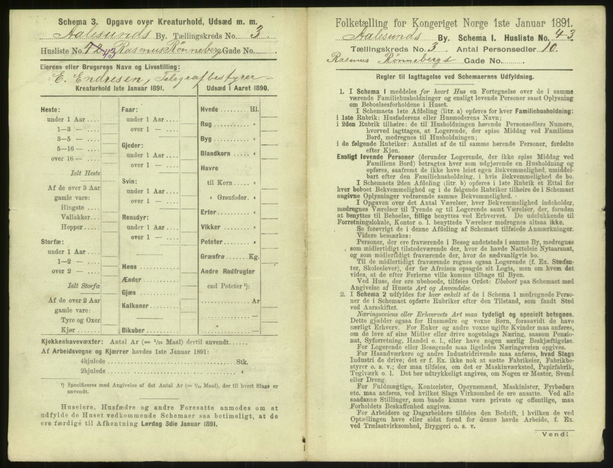 RA, 1891 census for 1501 Ålesund, 1891, p. 292