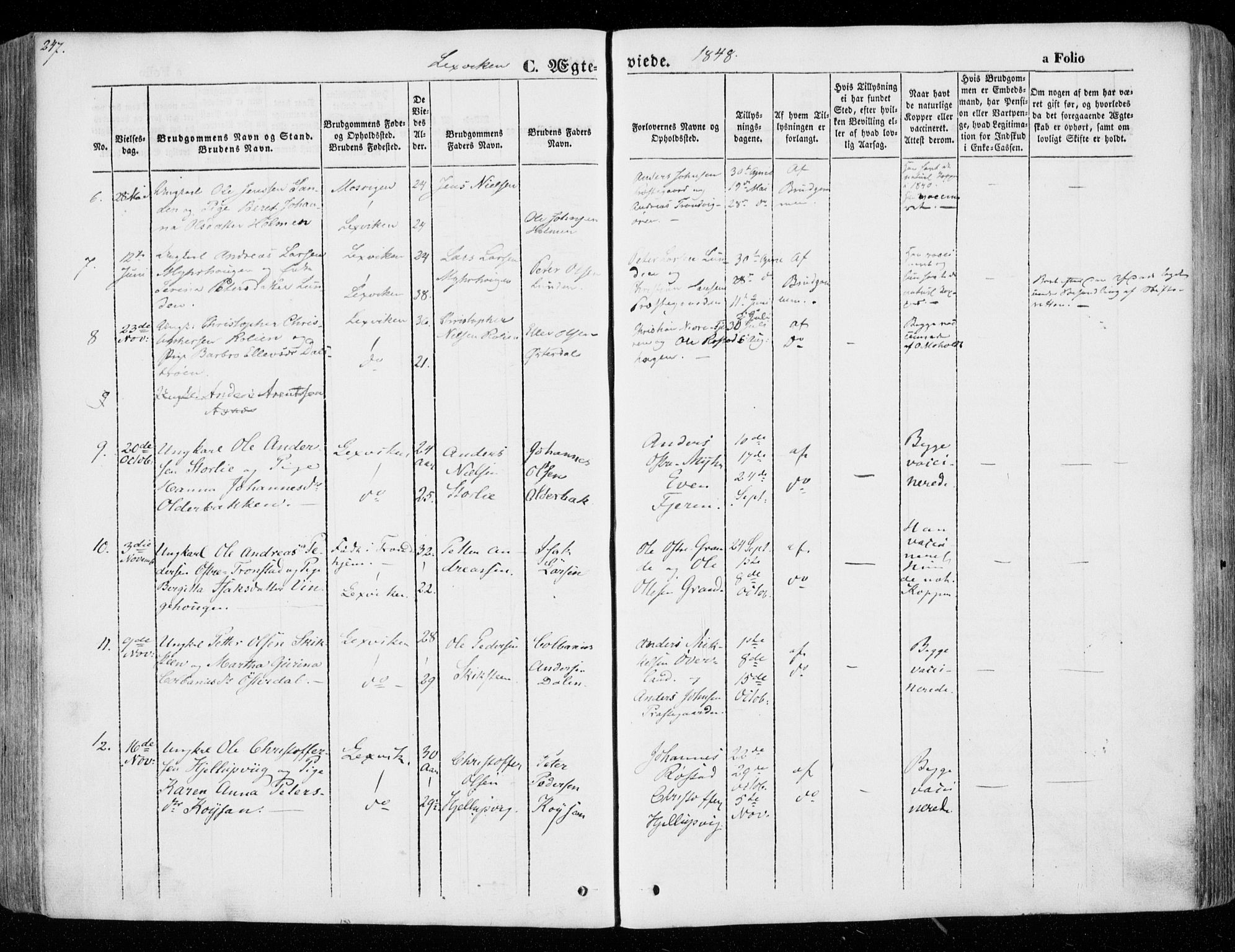 Ministerialprotokoller, klokkerbøker og fødselsregistre - Nord-Trøndelag, SAT/A-1458/701/L0007: Parish register (official) no. 701A07 /1, 1842-1854, p. 247