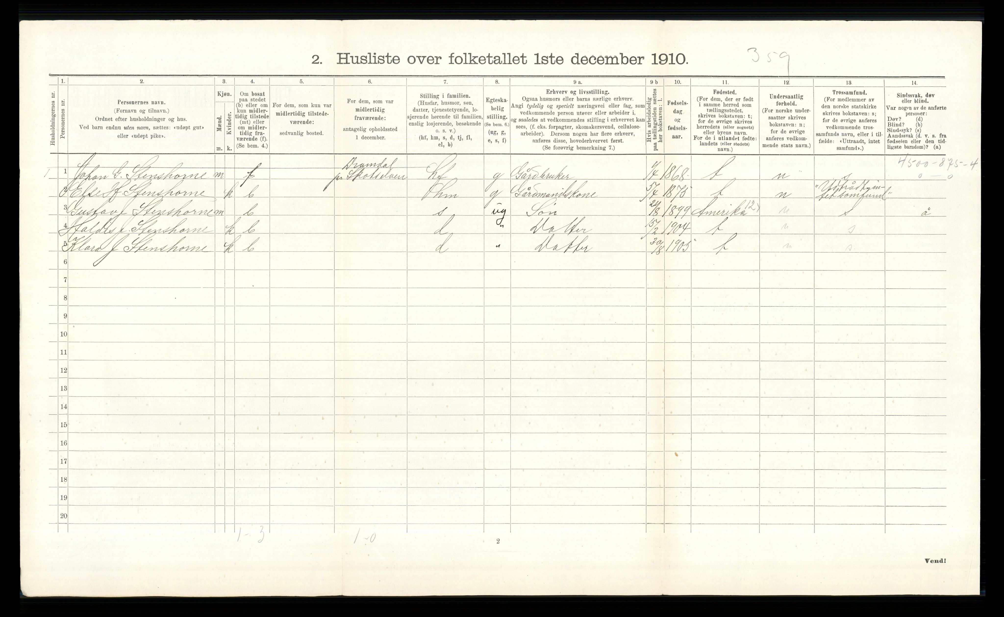 RA, 1910 census for Øvre Eiker, 1910, p. 226