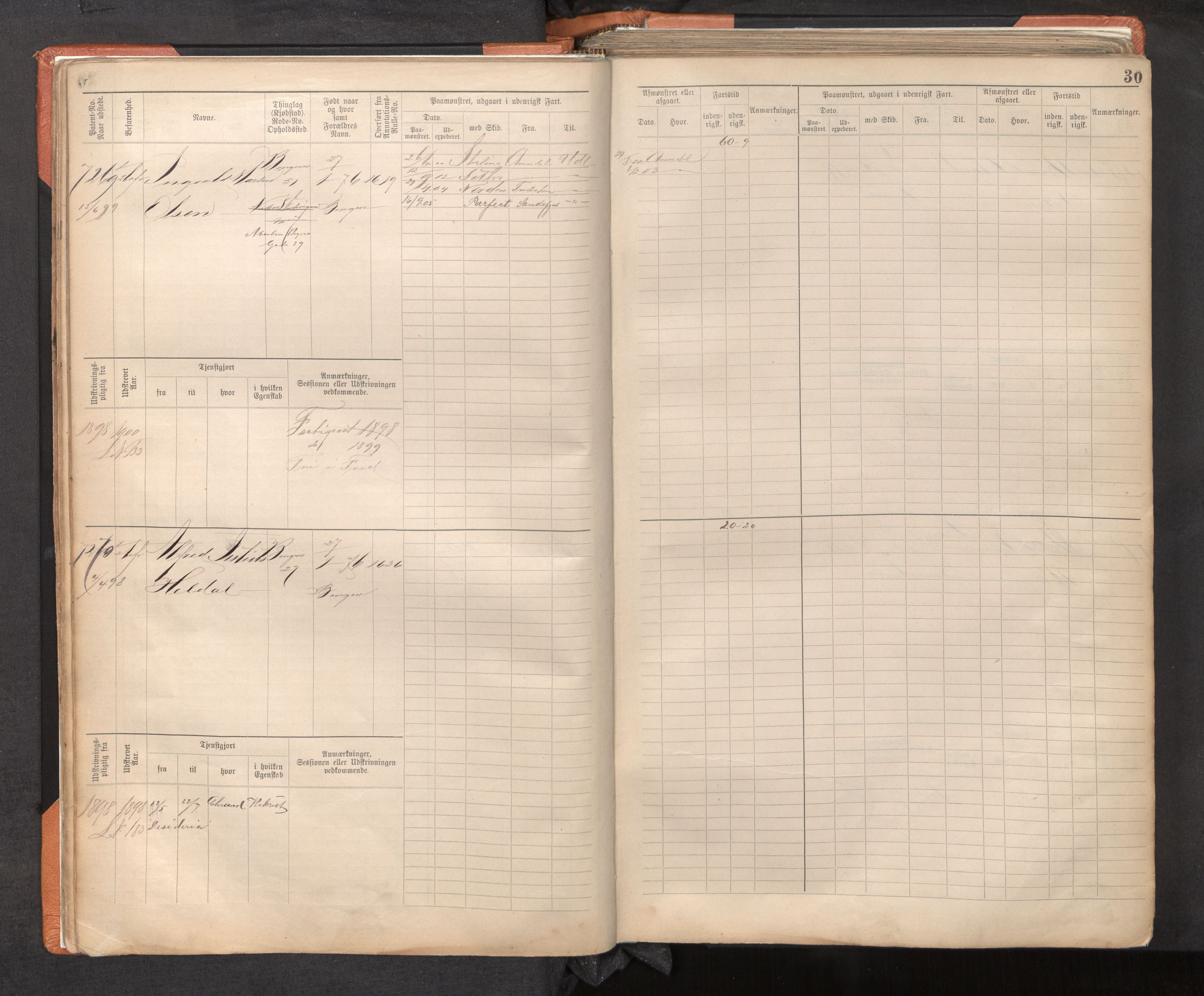Innrulleringssjefen i Bergen, AV/SAB-A-100050/F/Fc/L0012: Sjøfartshovedrulle, nr. 7211 - 8168, 1895-1900, p. 30