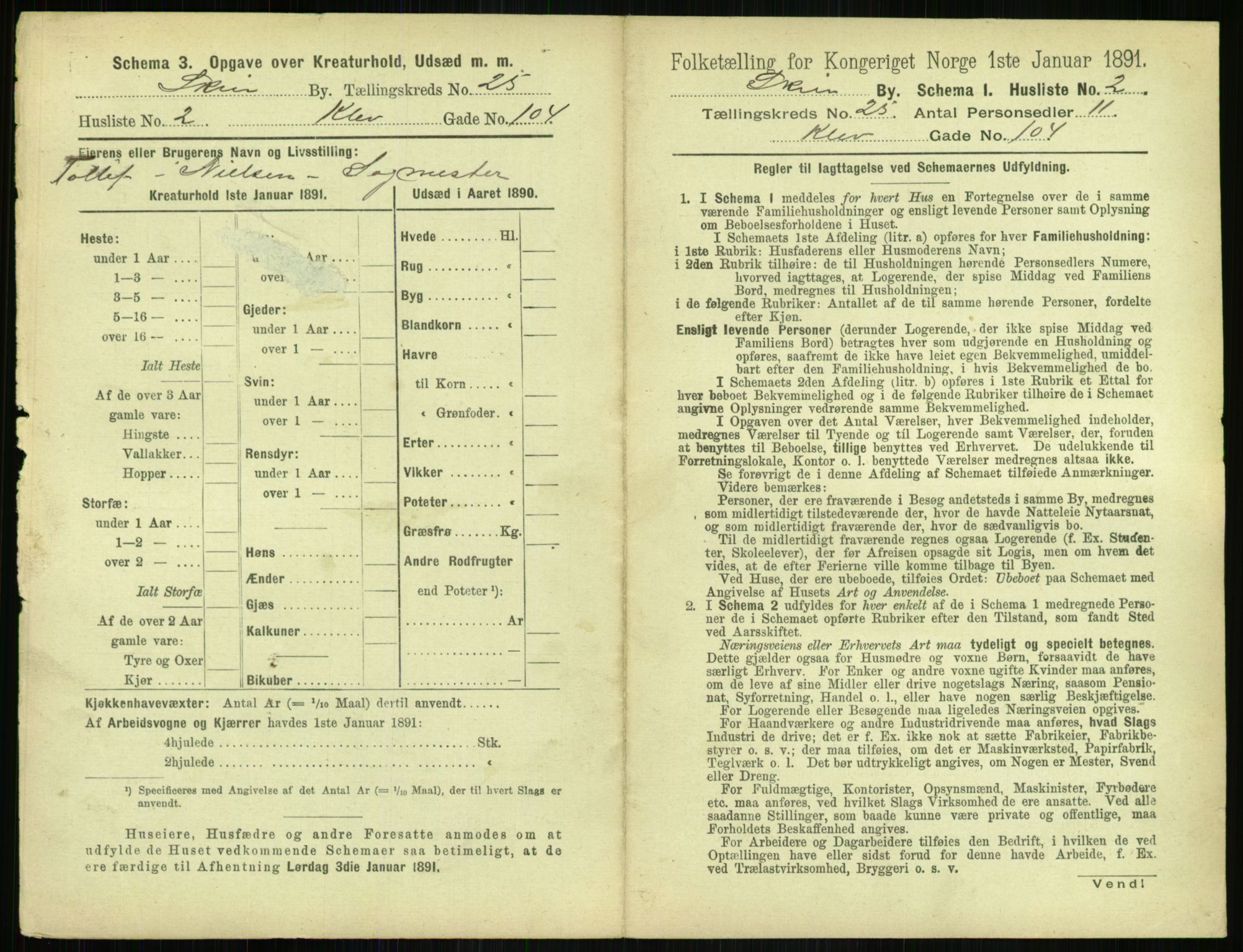 RA, 1891 census for 0806 Skien, 1891, p. 922