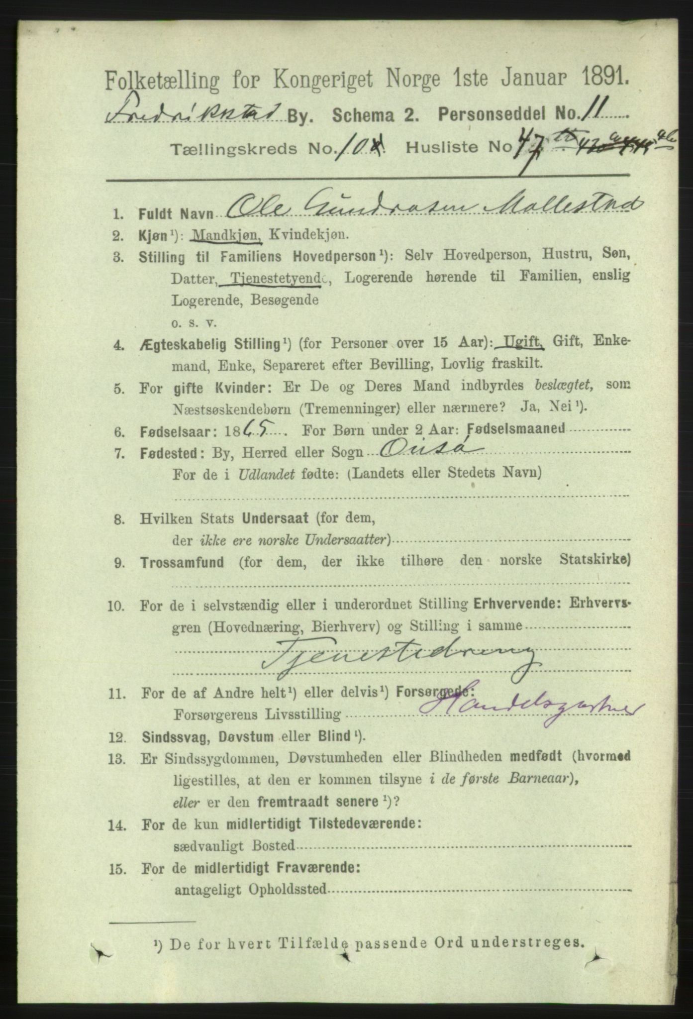 RA, 1891 census for 0103 Fredrikstad, 1891, p. 11979