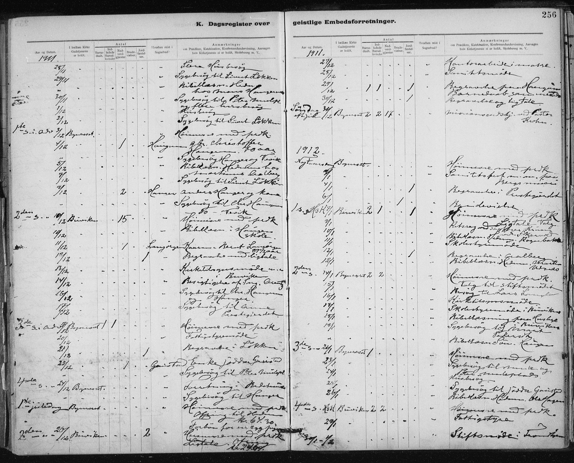 Ministerialprotokoller, klokkerbøker og fødselsregistre - Sør-Trøndelag, SAT/A-1456/612/L0381: Parish register (official) no. 612A13, 1907-1923, p. 256