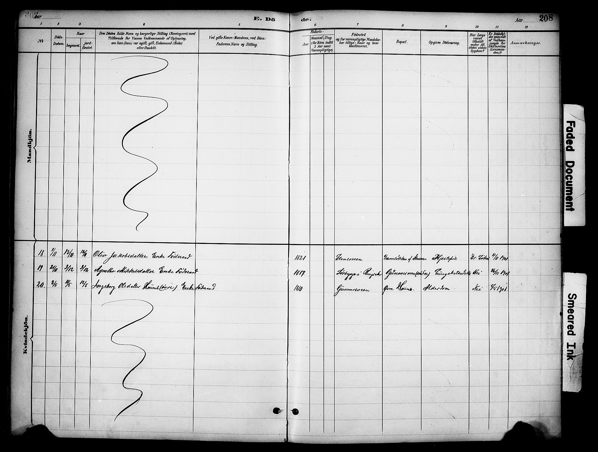 Ringsaker prestekontor, AV/SAH-PREST-014/K/Ka/L0016: Parish register (official) no. 16, 1891-1904, p. 208