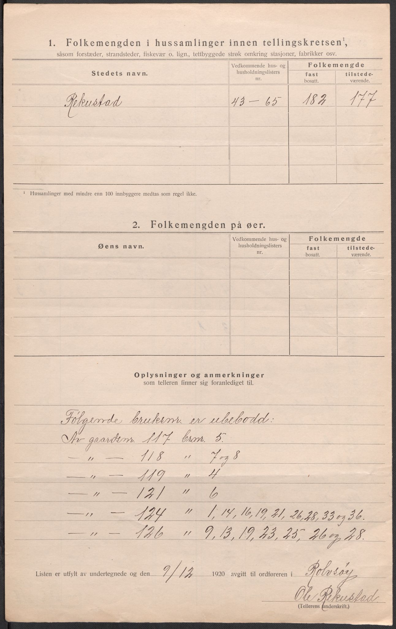 SAO, 1920 census for Rolvsøy, 1920, p. 12