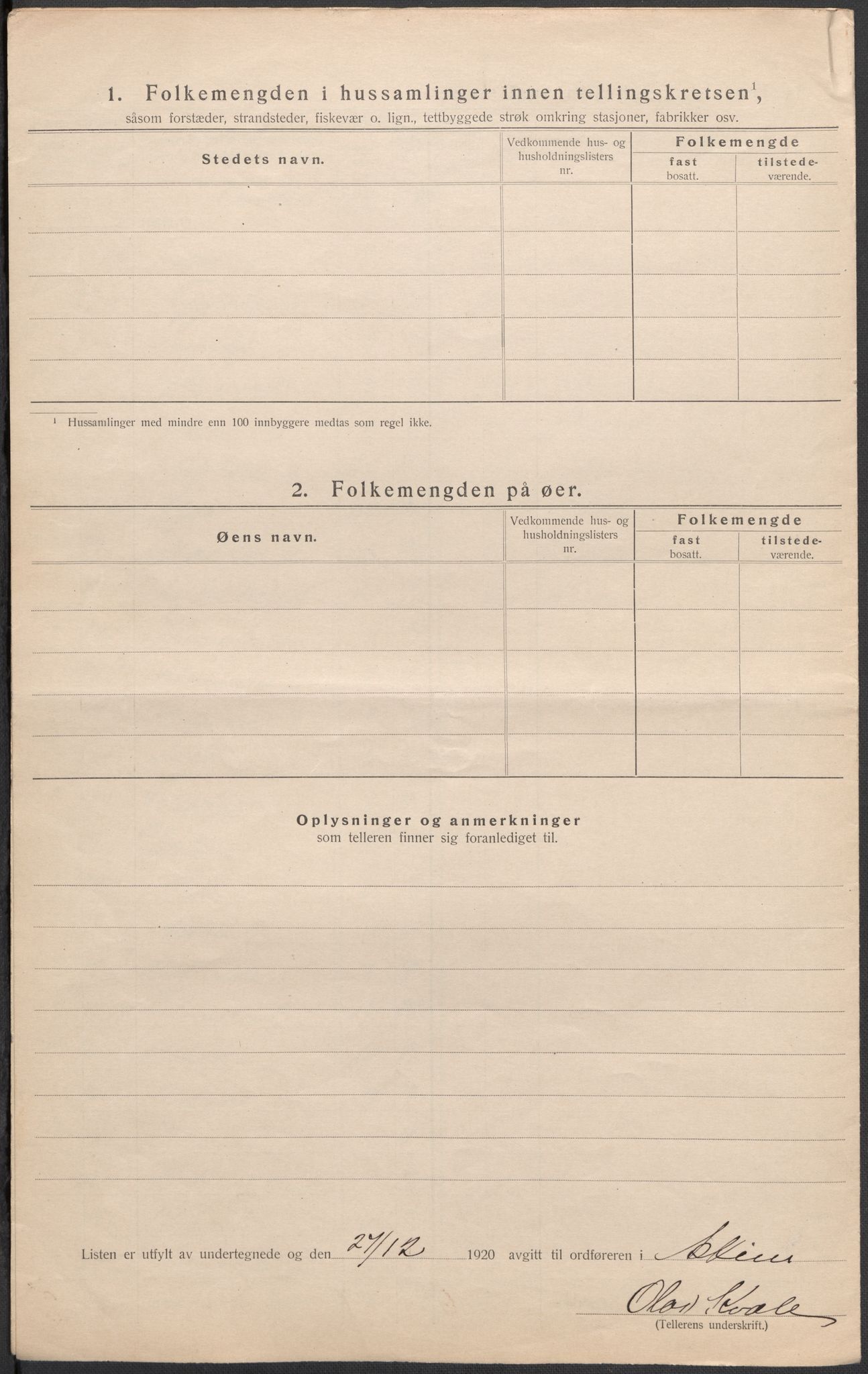 SAO, 1920 census for Askim, 1920, p. 14