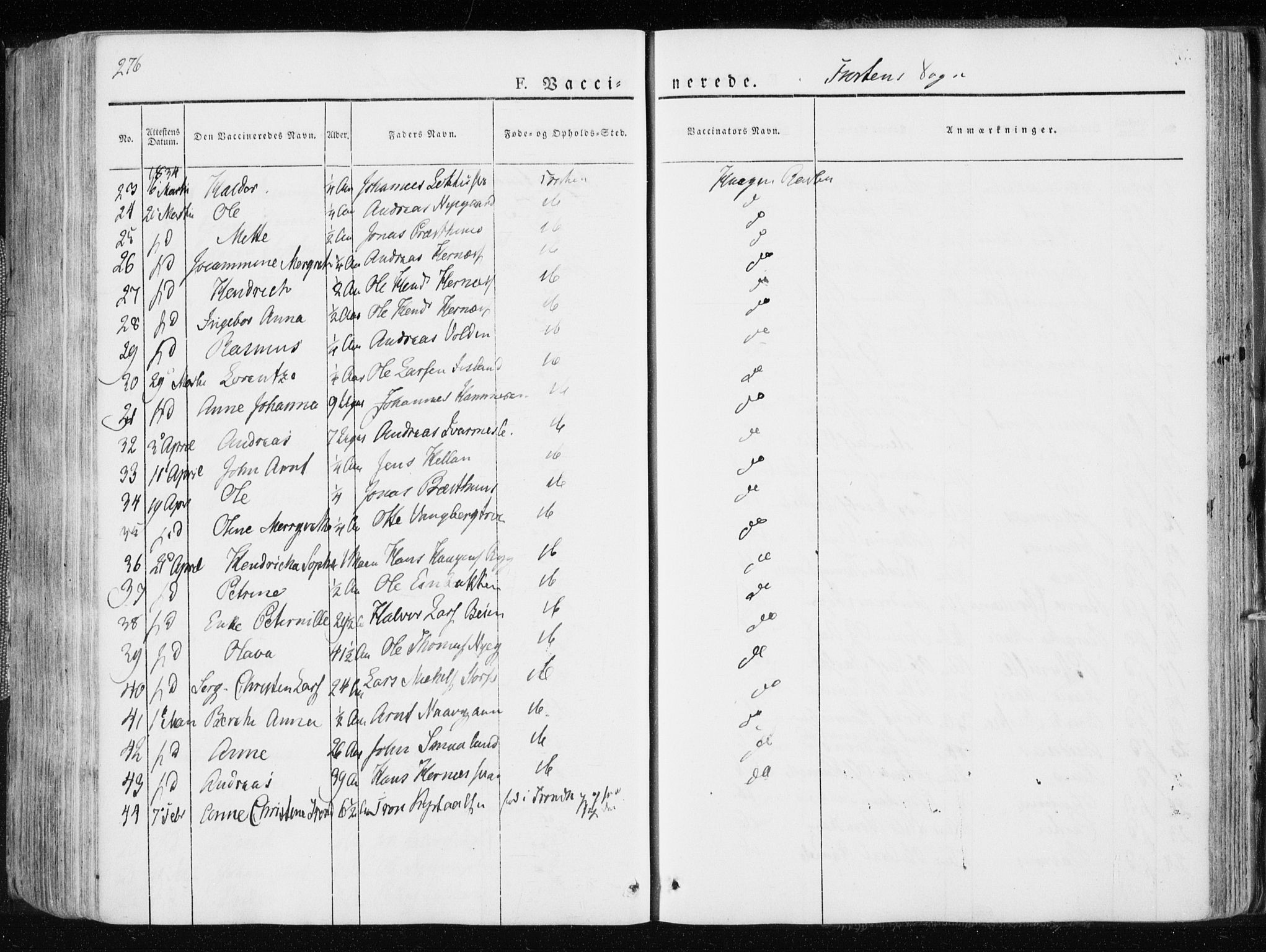 Ministerialprotokoller, klokkerbøker og fødselsregistre - Nord-Trøndelag, AV/SAT-A-1458/713/L0114: Parish register (official) no. 713A05, 1827-1839, p. 276