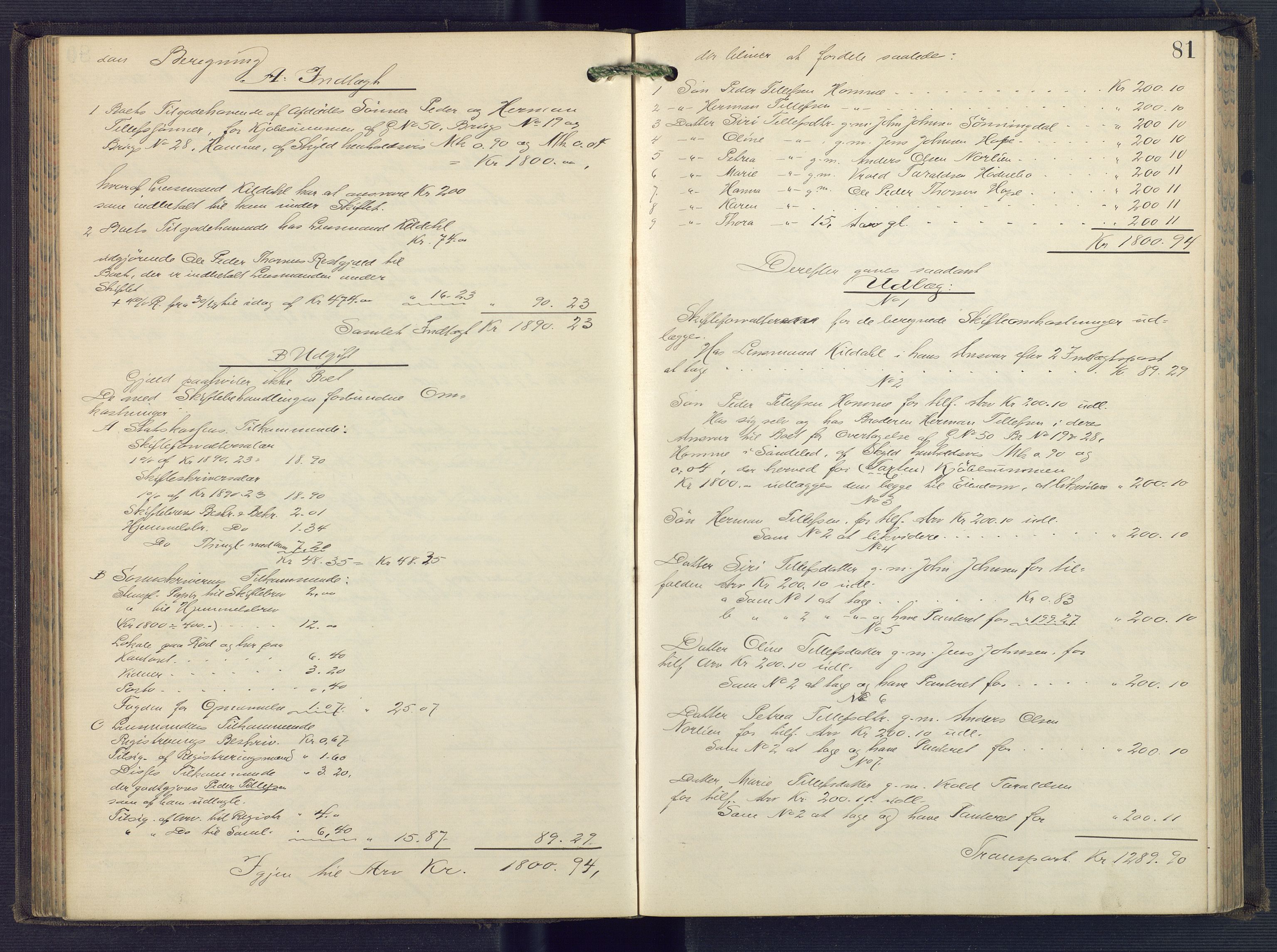 Holt sorenskriveri, SAK/1221-0002/H/Hc/L0035: Skifteutlodningsprotokoll nr. 10, 1890-1896, p. 80b-81a