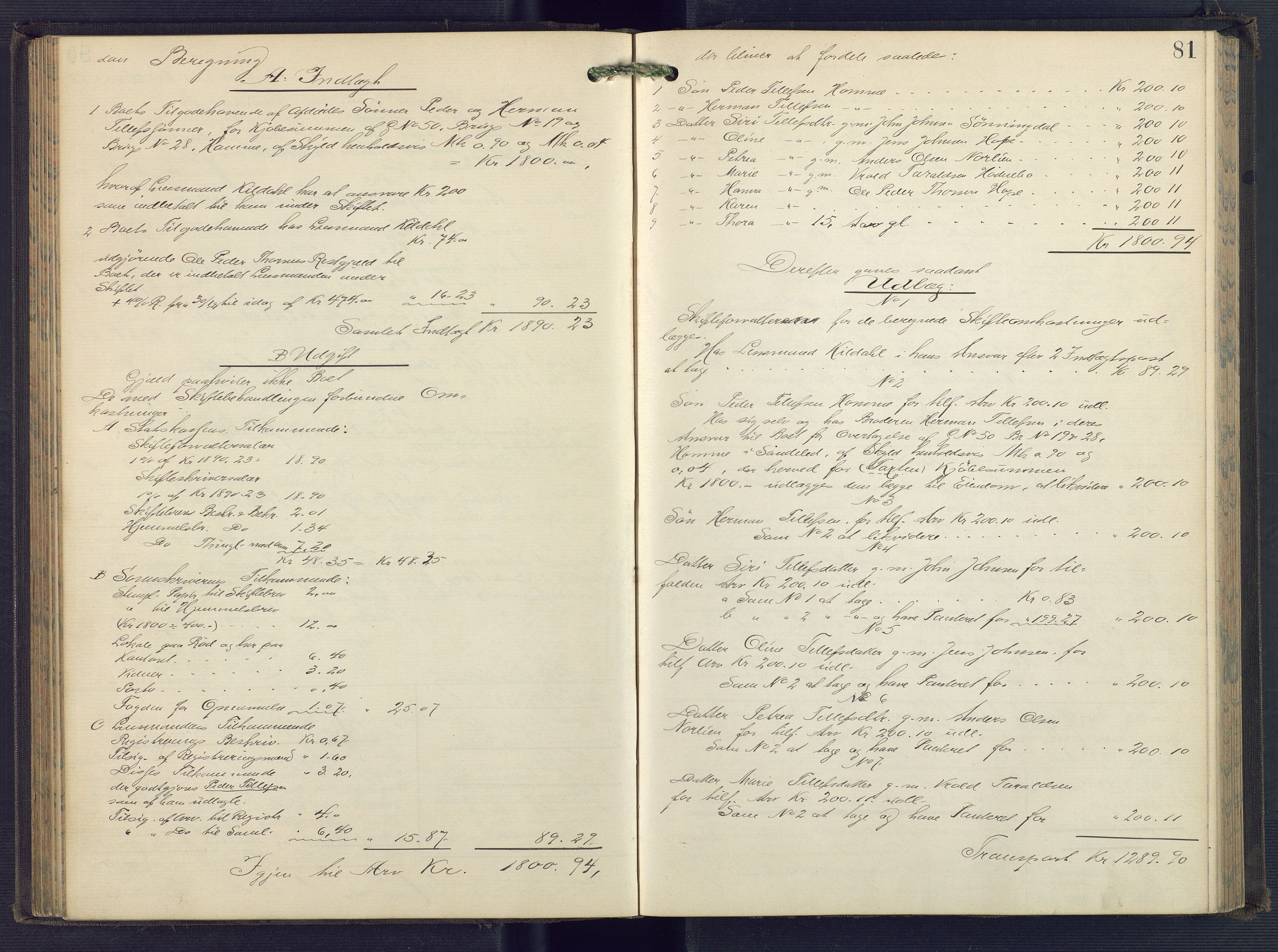 Holt sorenskriveri, AV/SAK-1221-0002/H/Hc/L0035: Skifteutlodningsprotokoll nr. 10, 1890-1896, p. 80b-81a