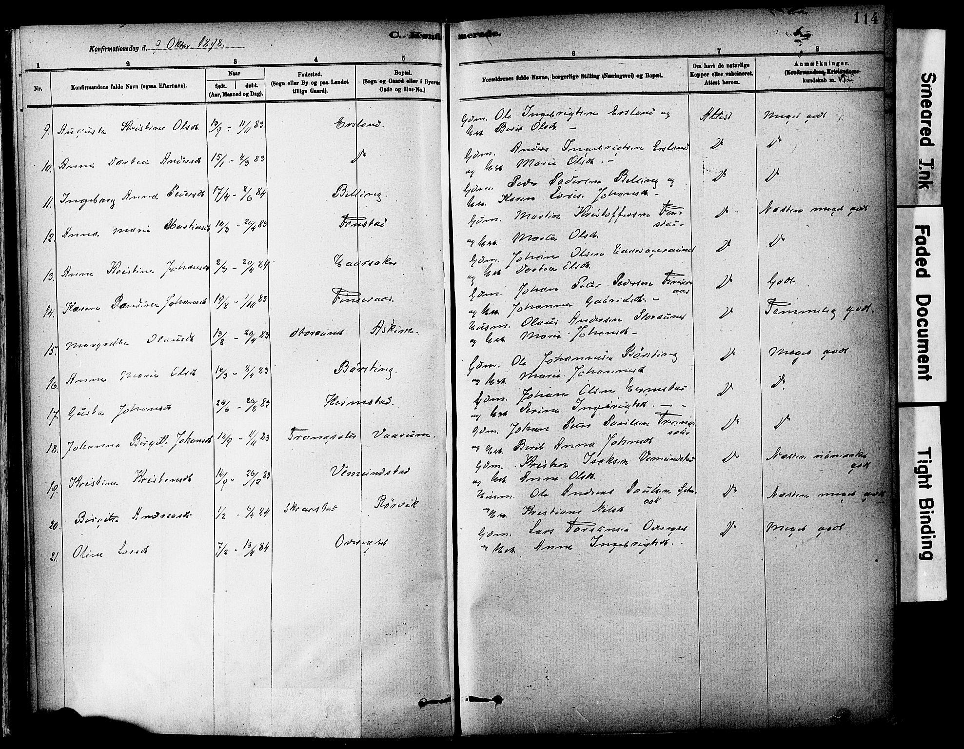 Ministerialprotokoller, klokkerbøker og fødselsregistre - Sør-Trøndelag, AV/SAT-A-1456/646/L0615: Parish register (official) no. 646A13, 1885-1900, p. 114