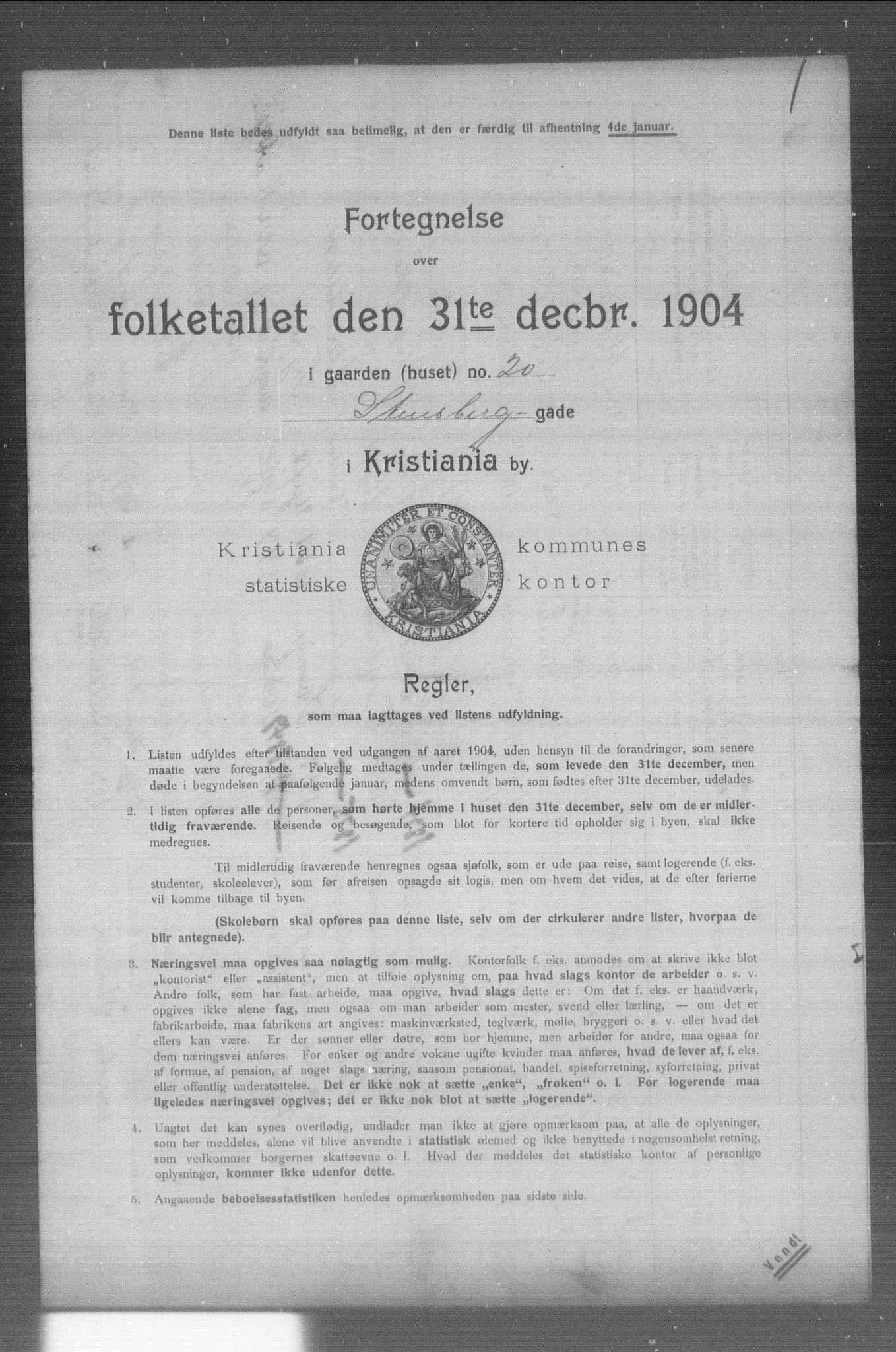 OBA, Municipal Census 1904 for Kristiania, 1904, p. 19222