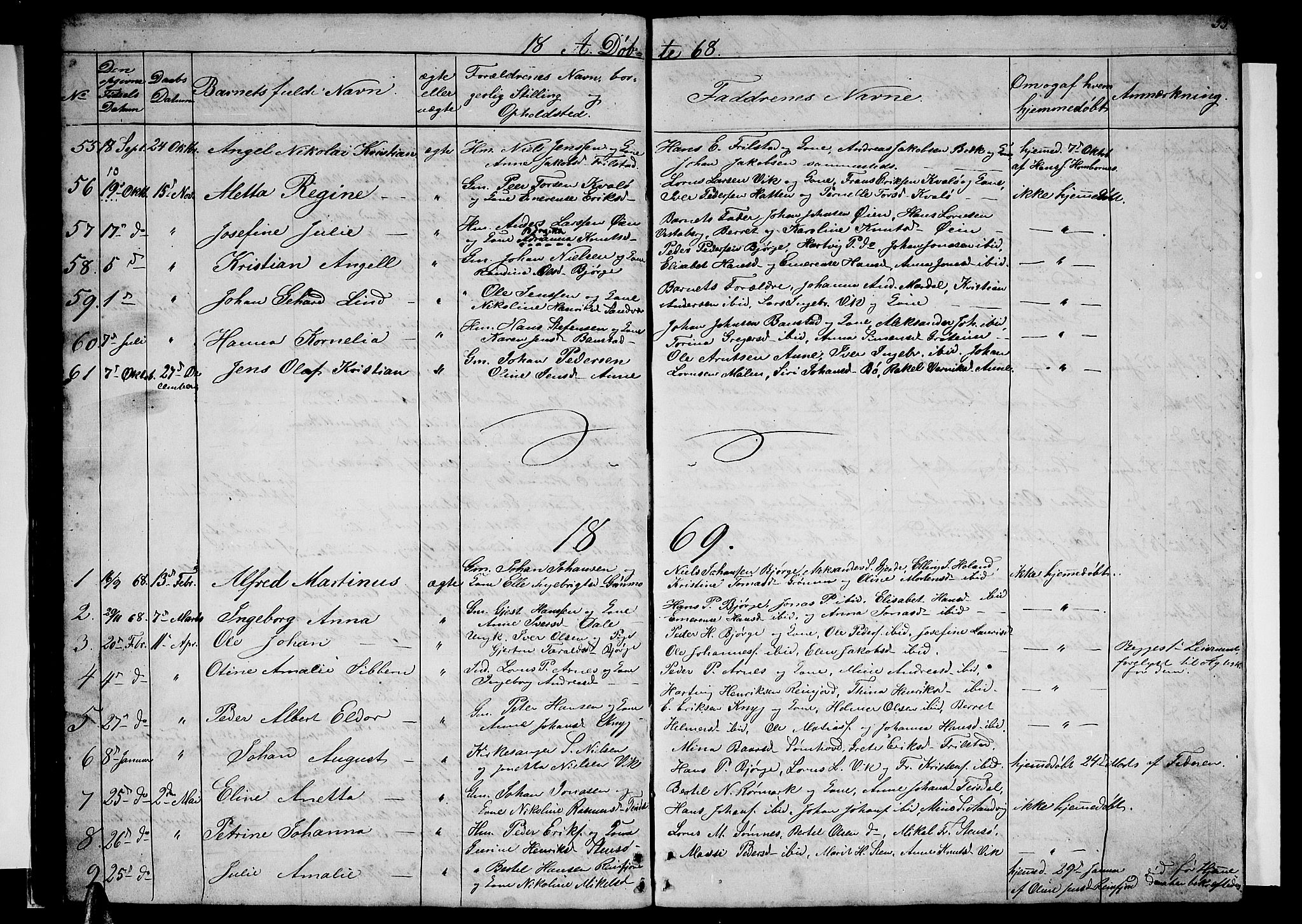 Ministerialprotokoller, klokkerbøker og fødselsregistre - Nordland, SAT/A-1459/812/L0187: Parish register (copy) no. 812C05, 1850-1883, p. 53