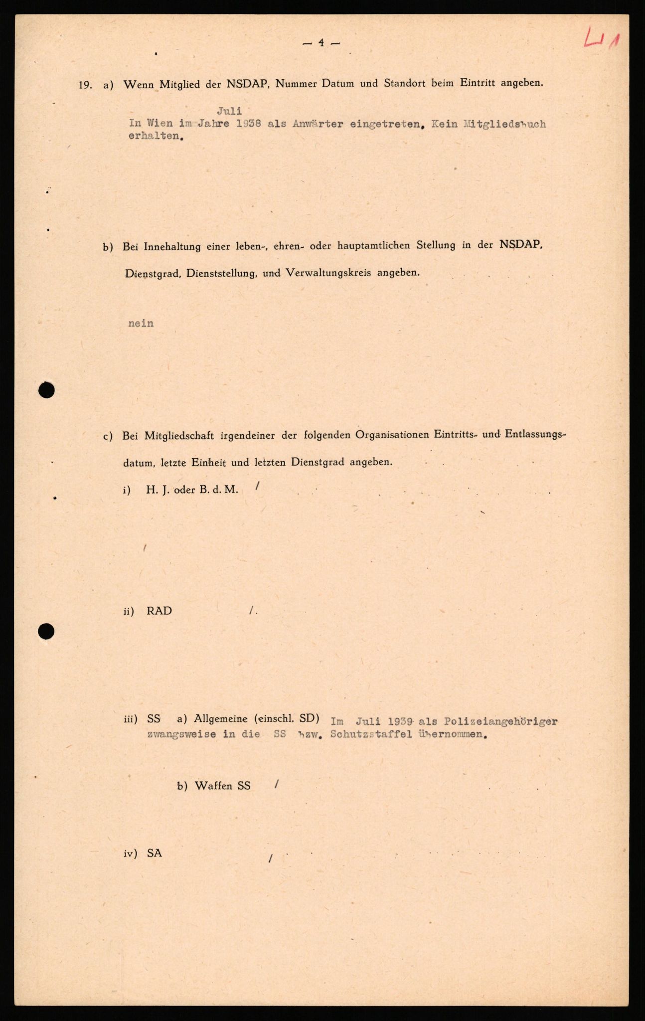 Forsvaret, Forsvarets overkommando II, AV/RA-RAFA-3915/D/Db/L0039: CI Questionaires. Tyske okkupasjonsstyrker i Norge. Østerrikere., 1945-1946, p. 232