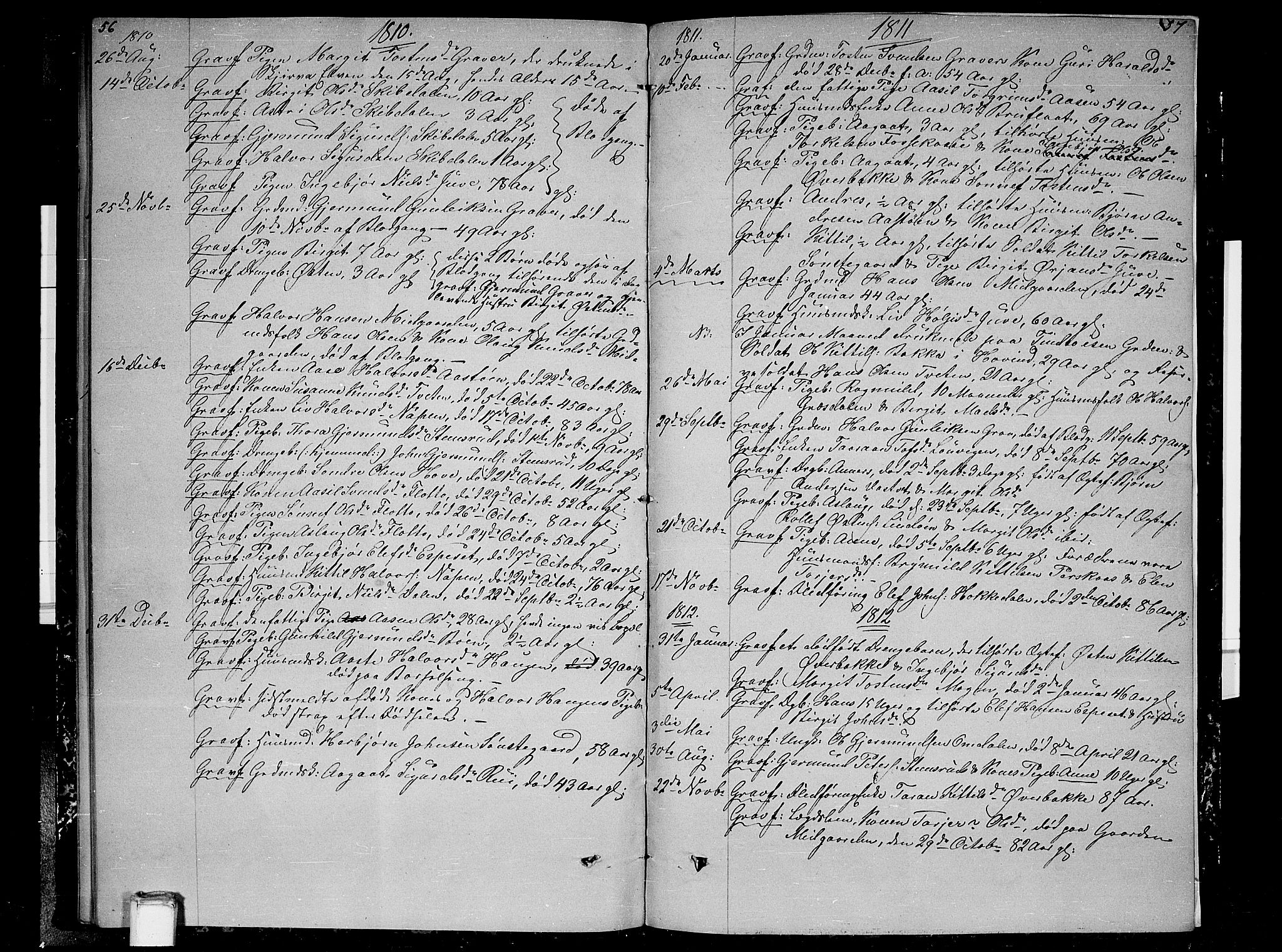Gransherad kirkebøker, SAKO/A-267/F/Fb/L0001: Parish register (official) no. II 1, 1800-1814, p. 56-57