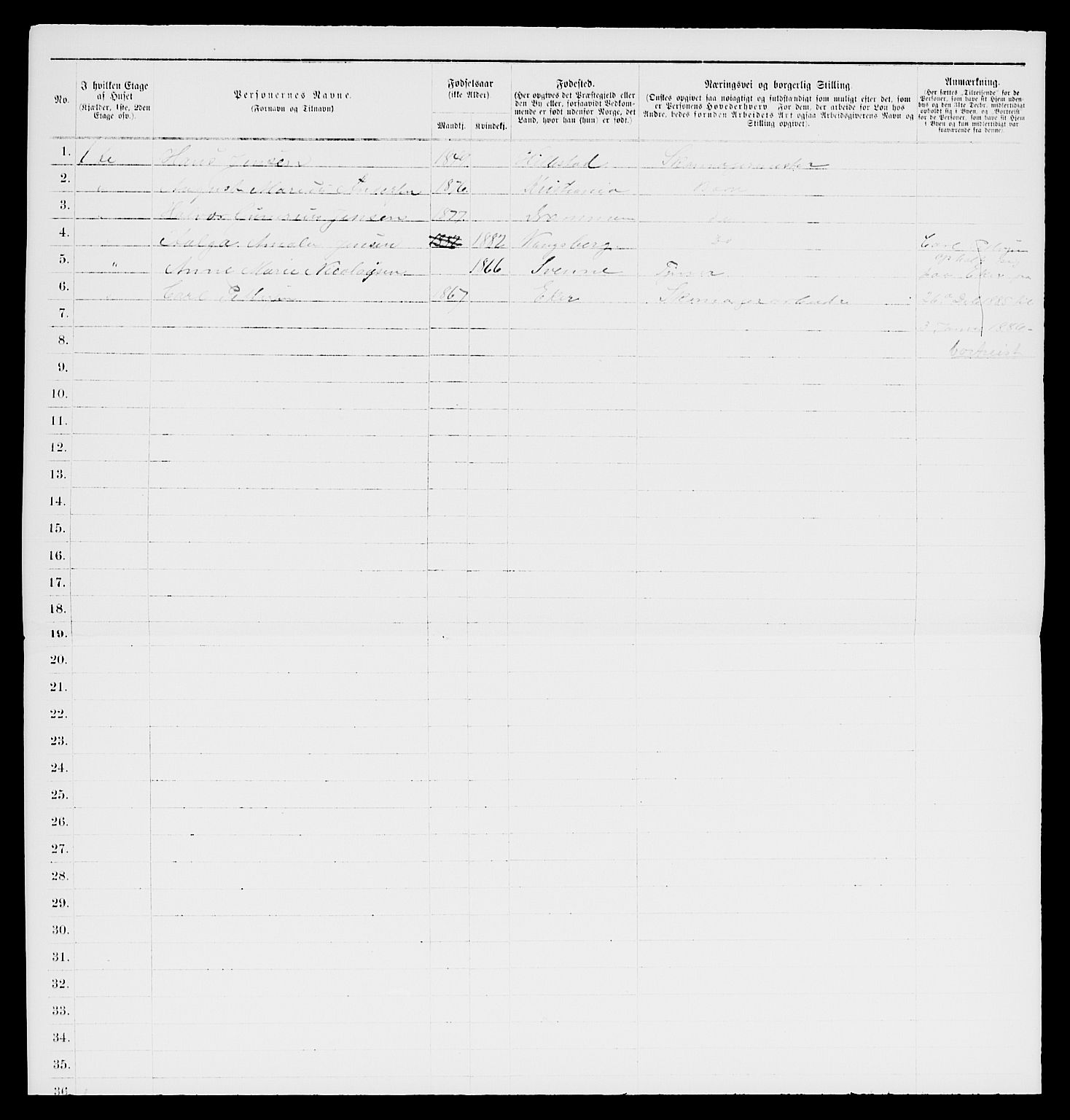 SAKO, 1885 census for 0604 Kongsberg, 1885, p. 167