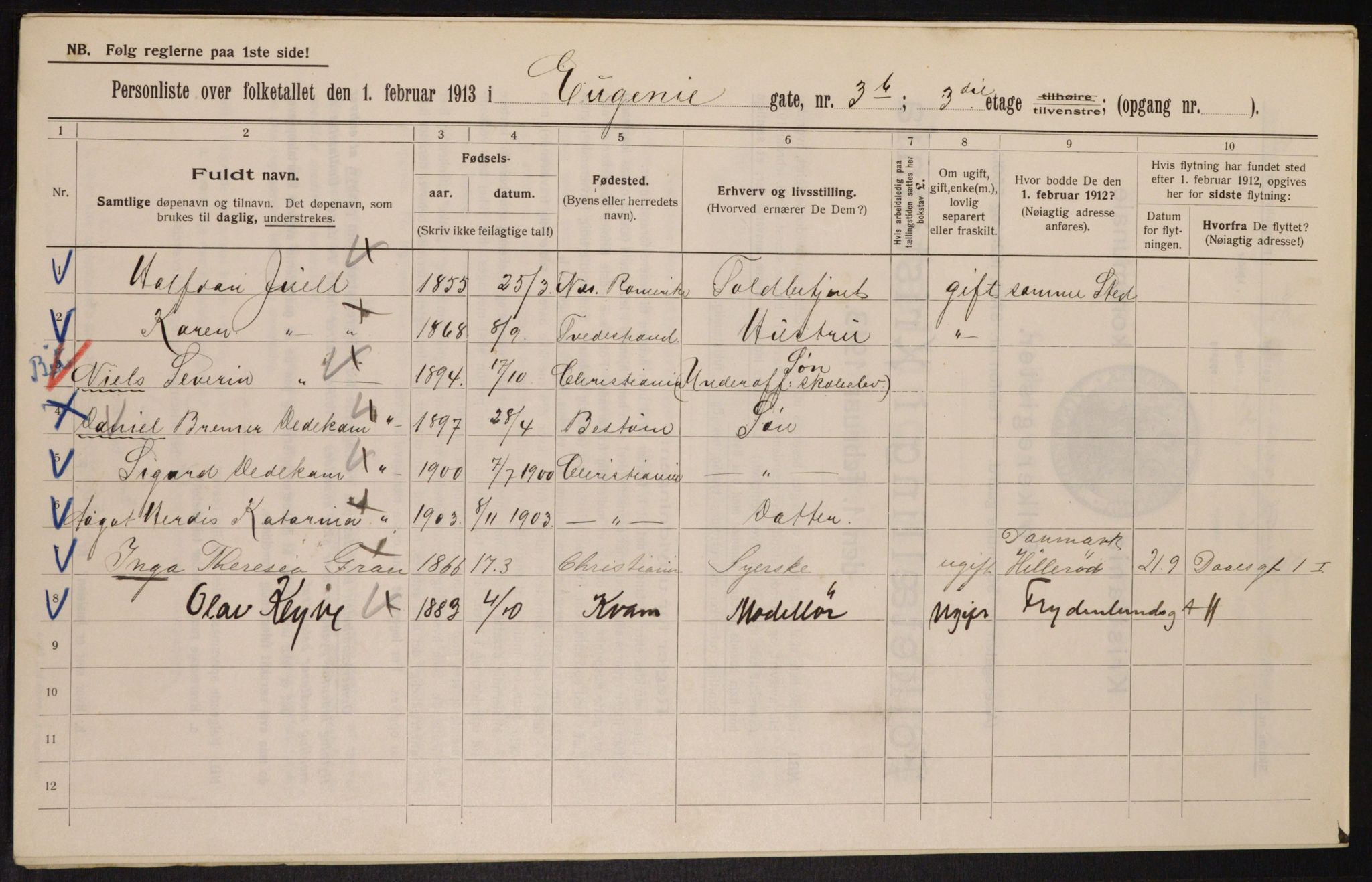 OBA, Municipal Census 1913 for Kristiania, 1913, p. 22770