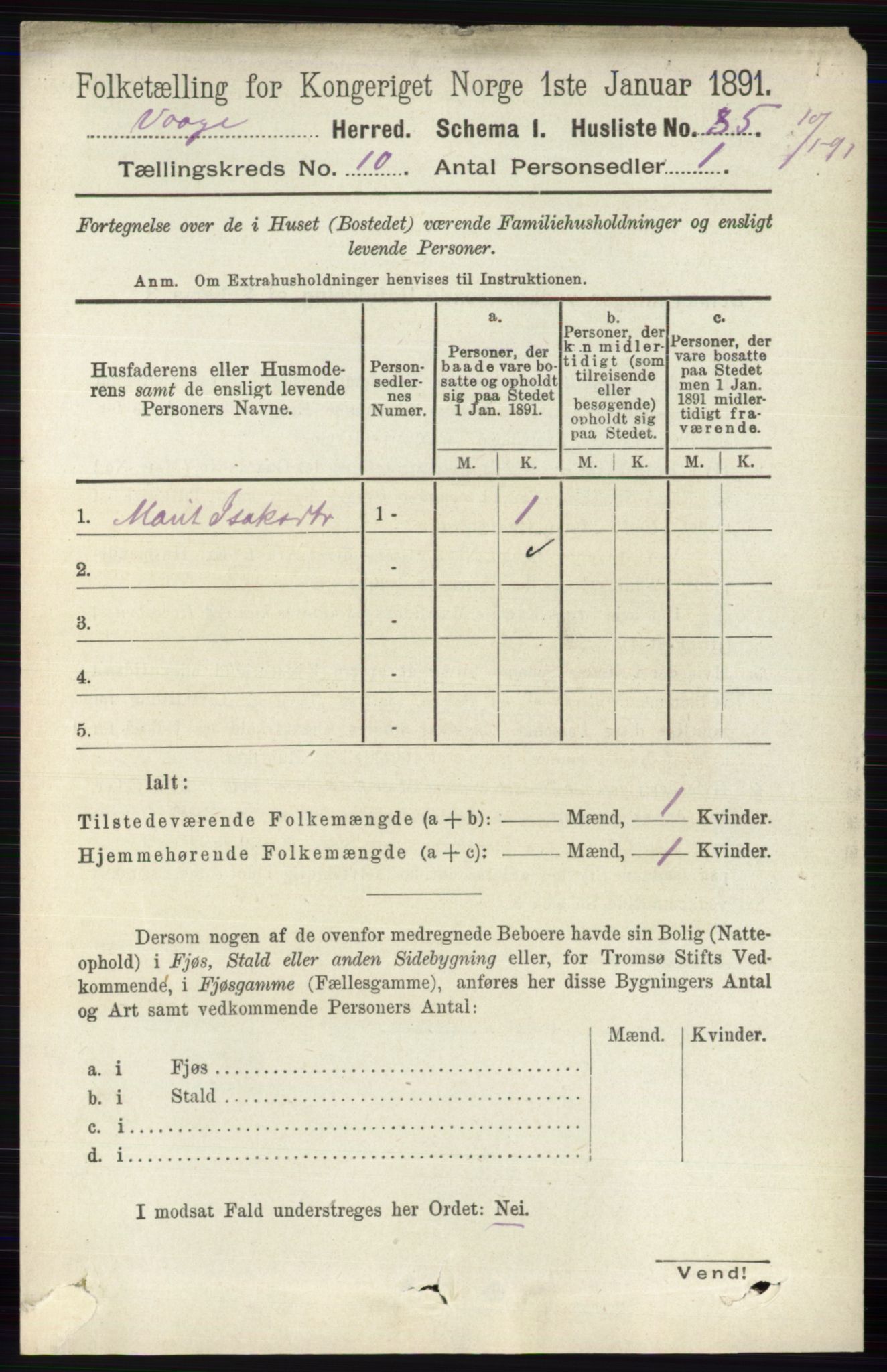 RA, 1891 census for 0515 Vågå, 1891, p. 6215