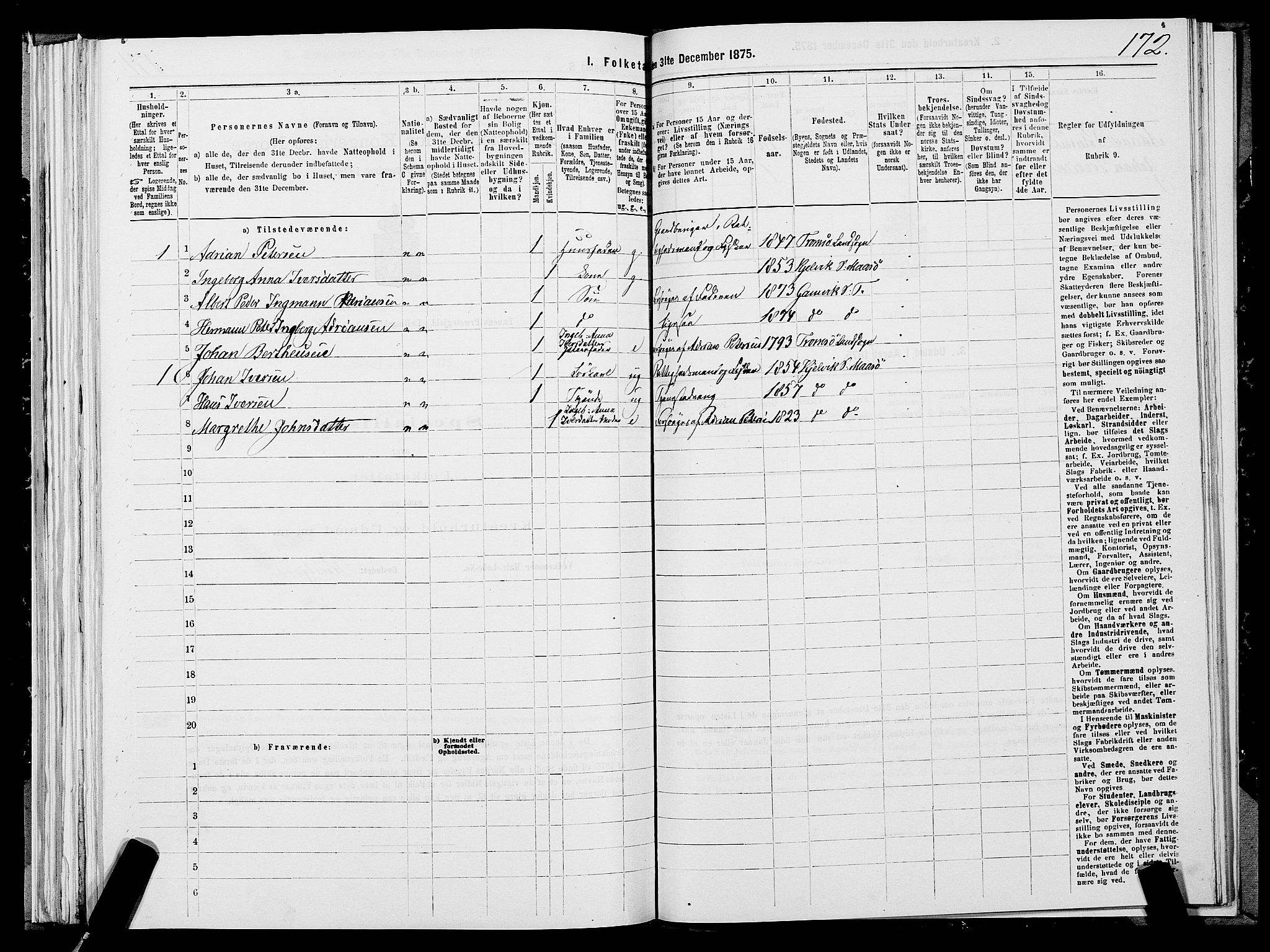 SATØ, 1875 census for 2025P Tana, 1875, p. 3172