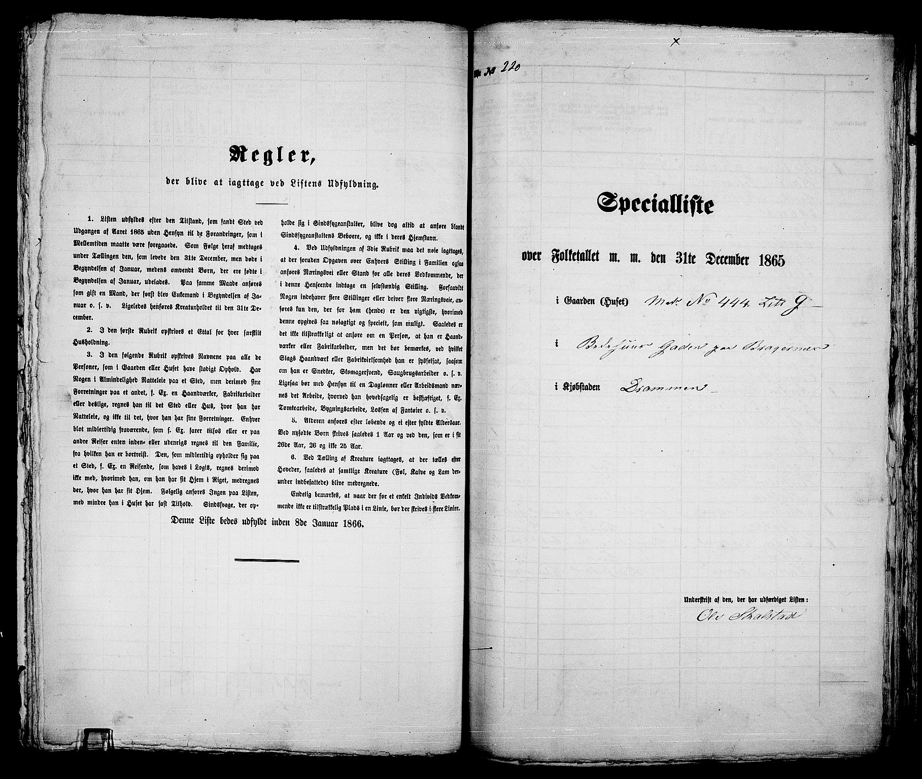 RA, 1865 census for Bragernes in Drammen, 1865, p. 467