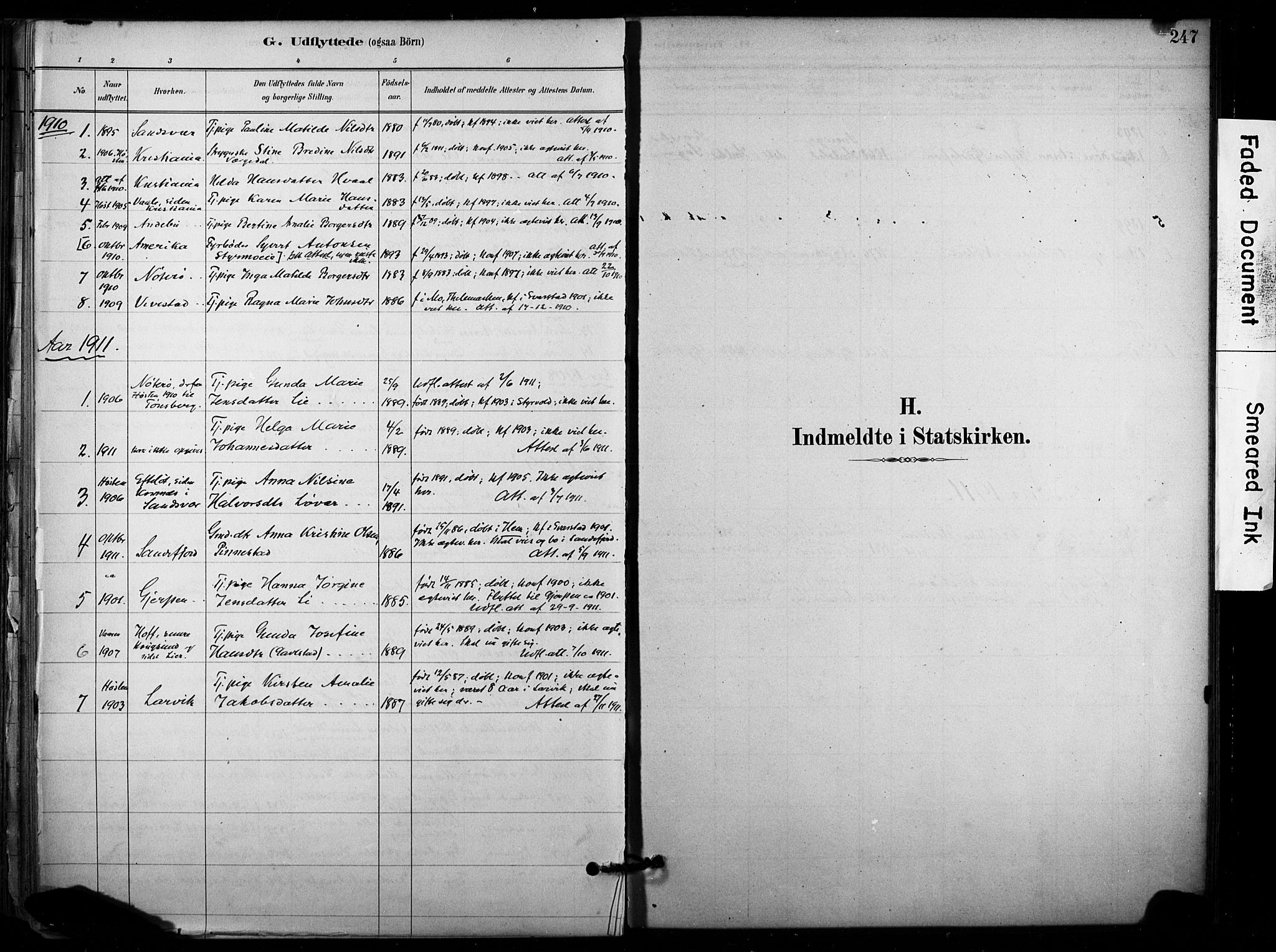 Lardal kirkebøker, SAKO/A-350/F/Fb/L0001: Parish register (official) no. II 1, 1881-1911, p. 247