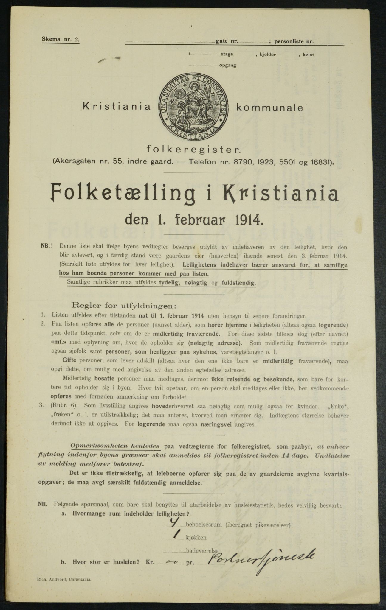 OBA, Municipal Census 1914 for Kristiania, 1914, p. 17417