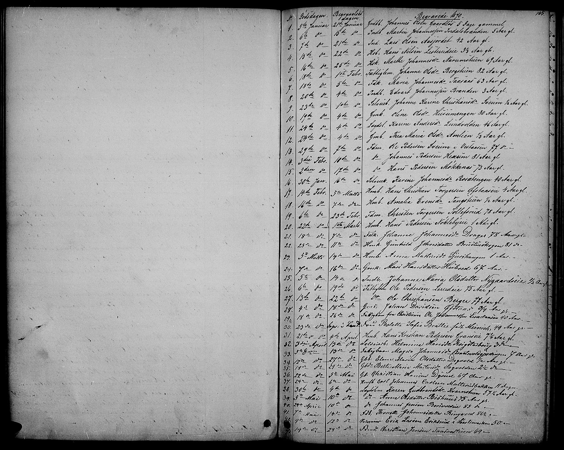 Vestre Toten prestekontor, SAH/PREST-108/H/Ha/Hab/L0006: Parish register (copy) no. 6, 1870-1887, p. 165