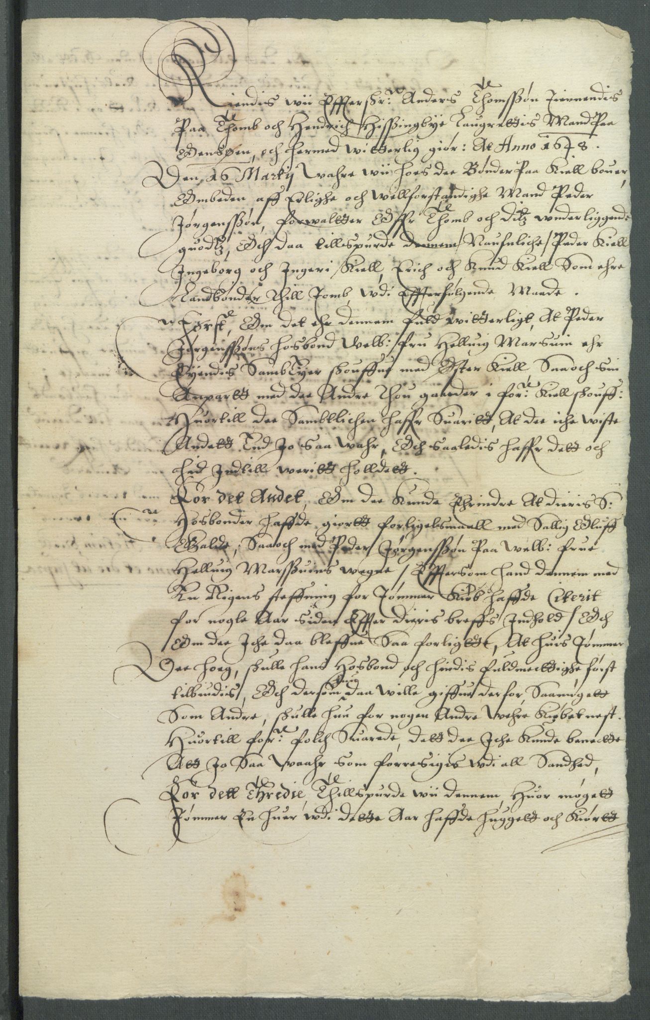 Riksarkivets diplomsamling, AV/RA-EA-5965/F02/L0161: Dokumenter, 1648, p. 36