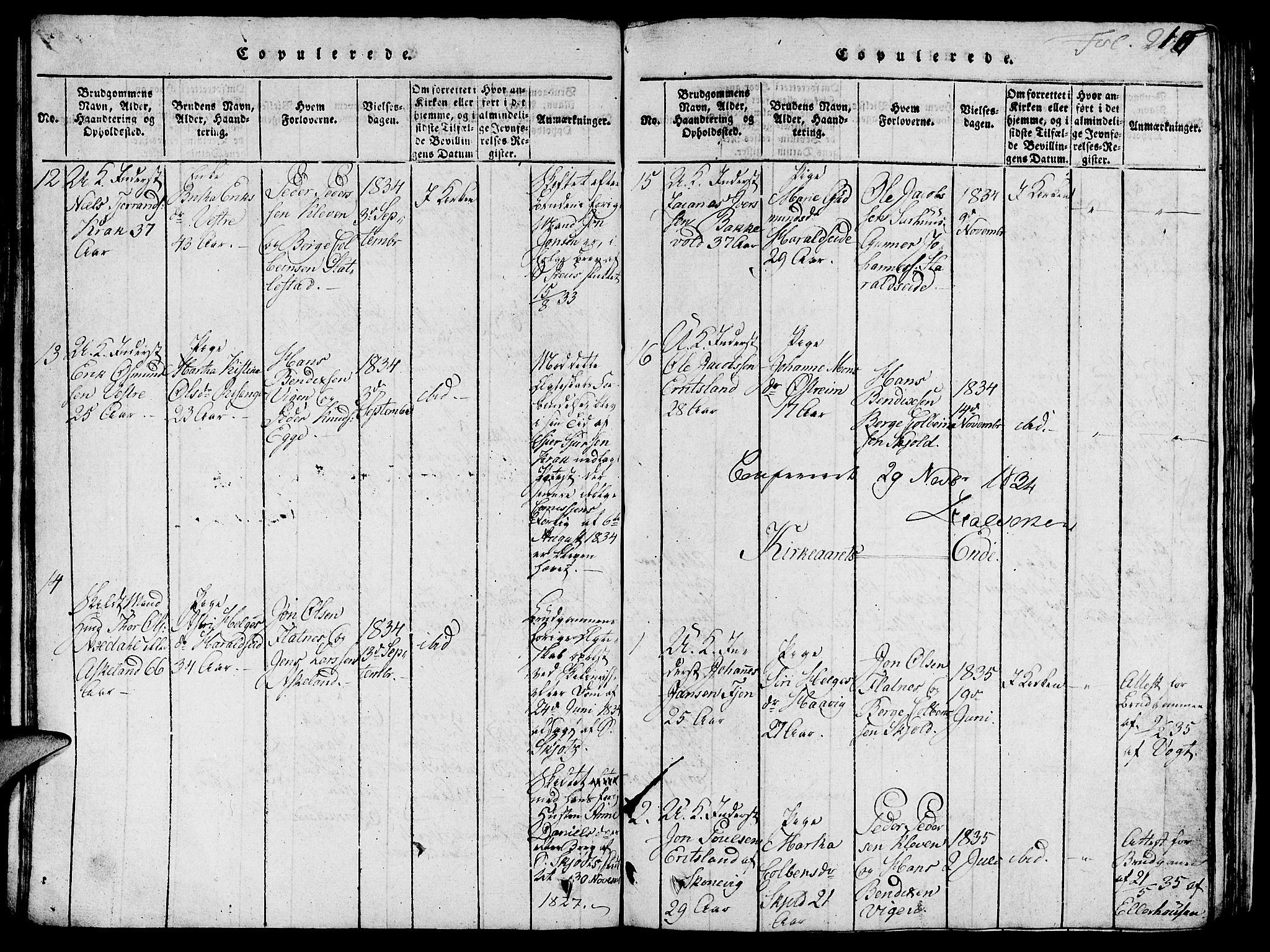 Skjold sokneprestkontor, AV/SAST-A-101847/H/Ha/Hab/L0001: Parish register (copy) no. B 1, 1815-1835, p. 210