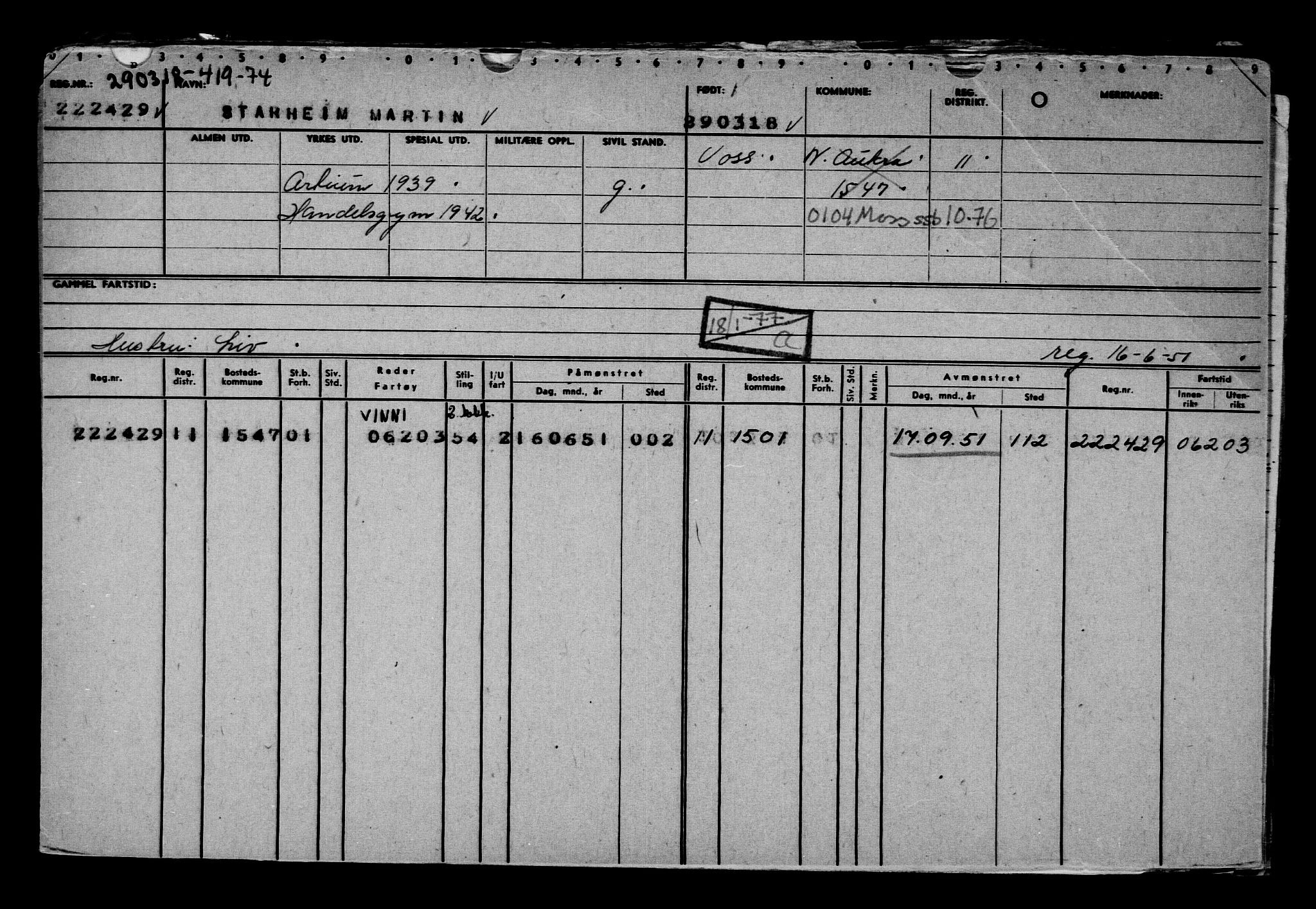 Direktoratet for sjømenn, AV/RA-S-3545/G/Gb/L0156: Hovedkort, 1918, p. 703