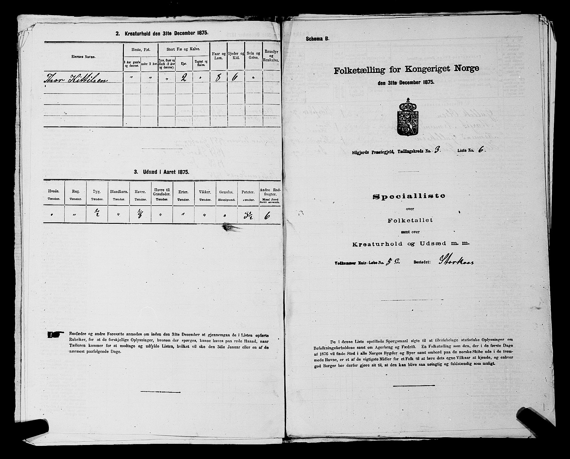 SAKO, 1875 census for 0828P Seljord, 1875, p. 336