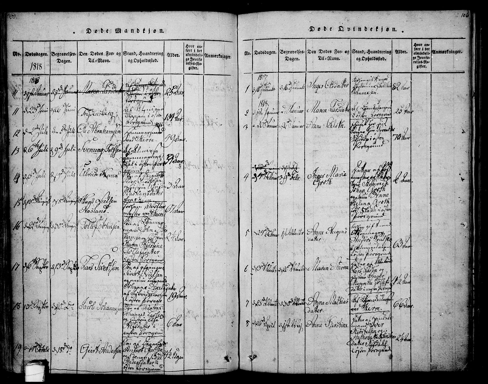 Porsgrunn kirkebøker , AV/SAKO-A-104/F/Fa/L0004: Parish register (official) no. 4, 1814-1828, p. 106