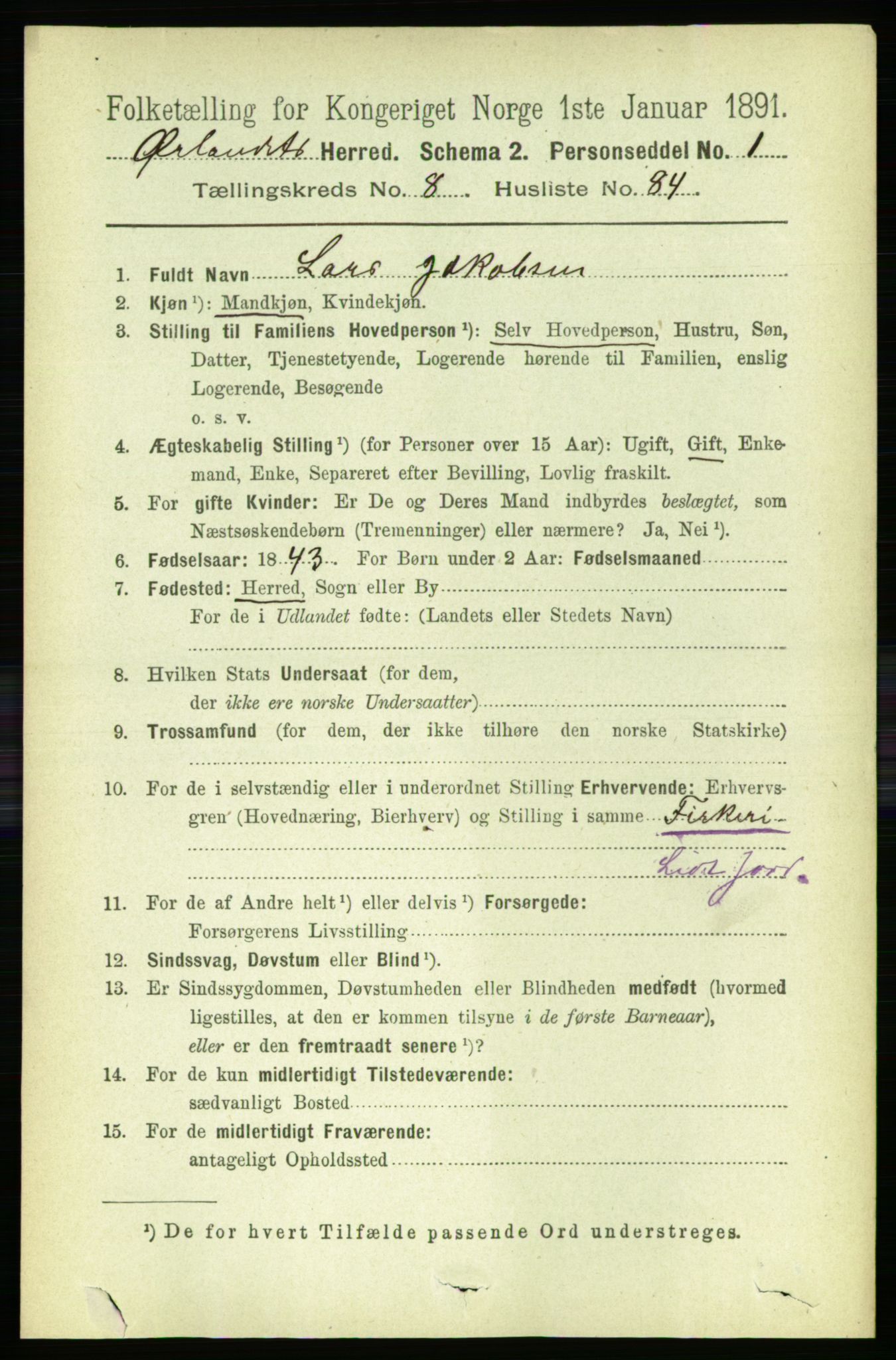 RA, 1891 census for 1621 Ørland, 1891, p. 3734