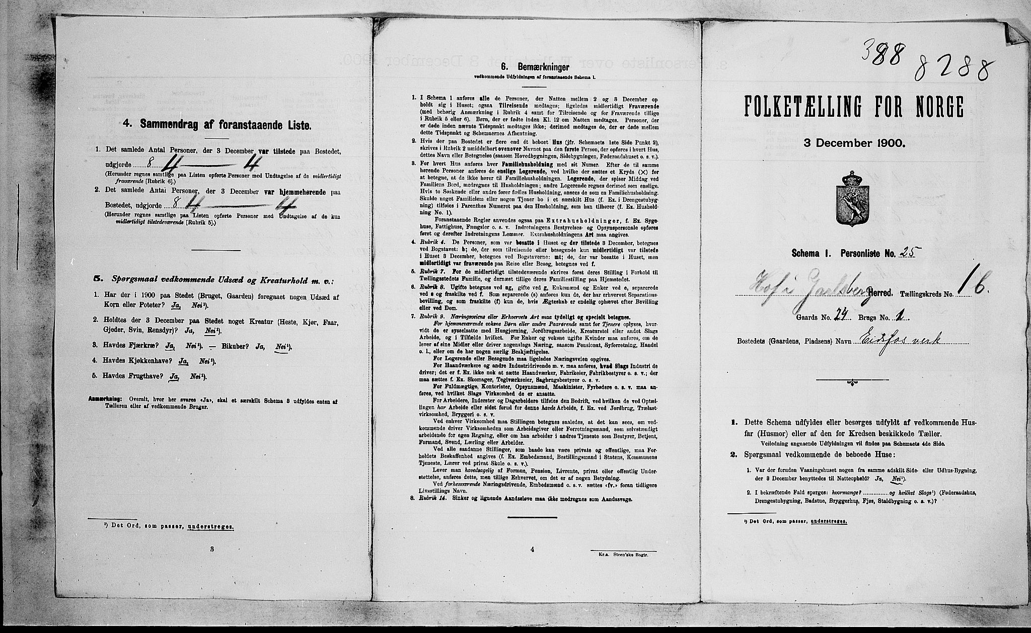 RA, 1900 census for Hof, 1900, p. 24