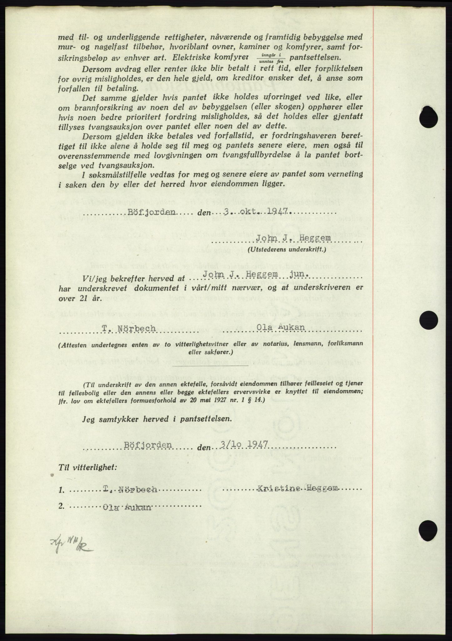 Nordmøre sorenskriveri, AV/SAT-A-4132/1/2/2Ca: Mortgage book no. B97, 1947-1948, Diary no: : 2302/1947