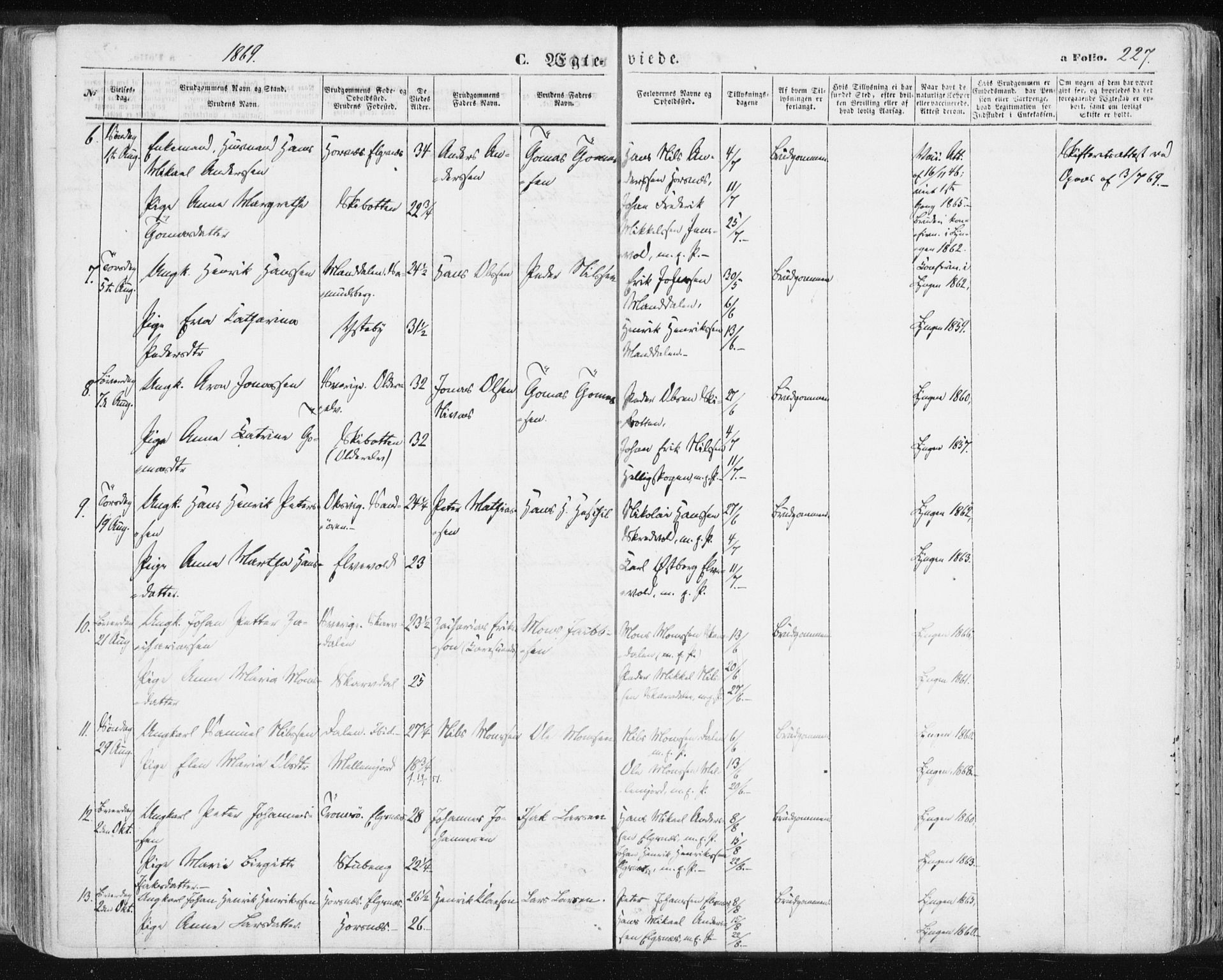 Lyngen sokneprestembete, AV/SATØ-S-1289/H/He/Hea/L0005kirke: Parish register (official) no. 5, 1859-1869, p. 227