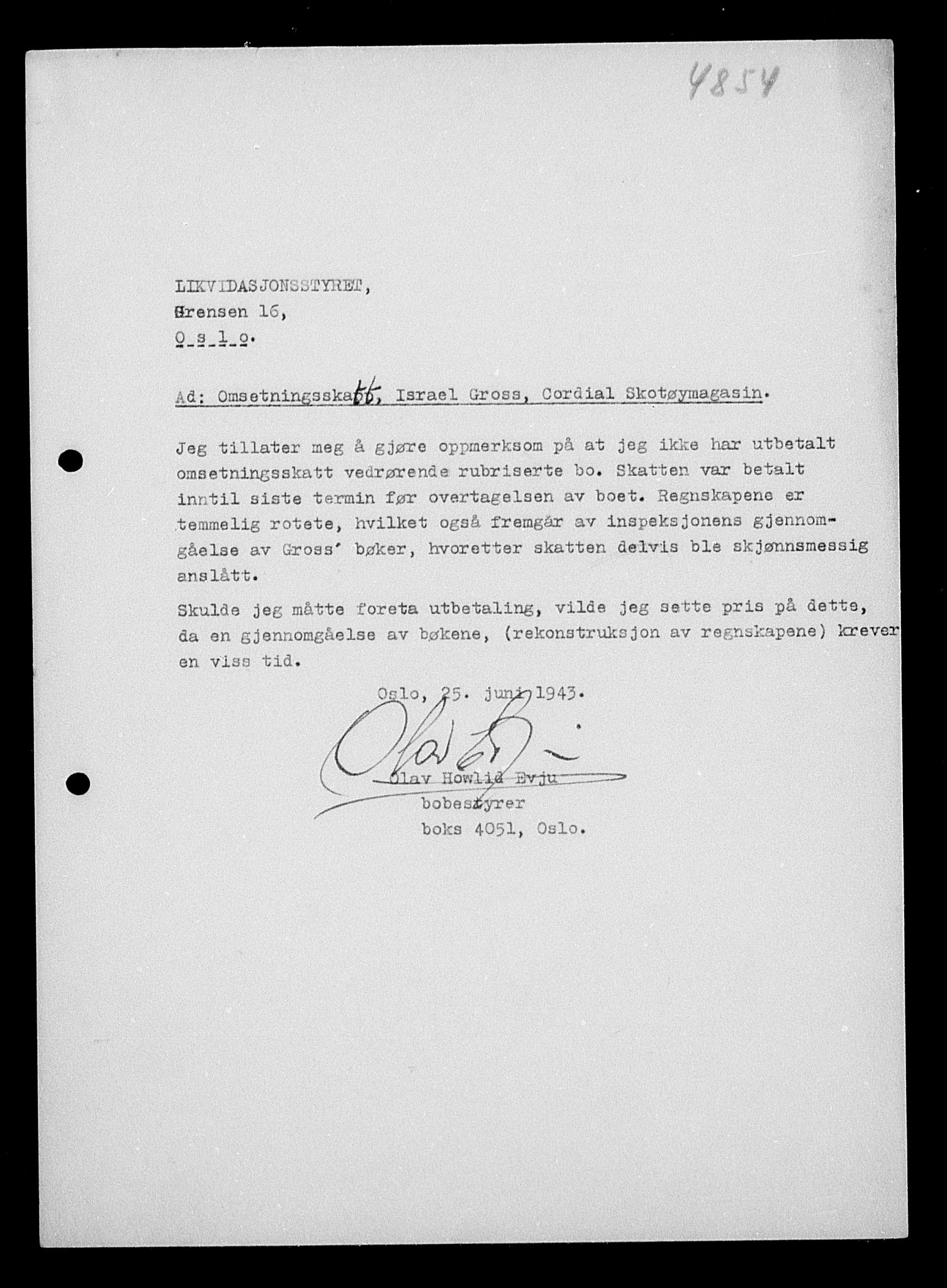 Justisdepartementet, Tilbakeføringskontoret for inndratte formuer, AV/RA-S-1564/H/Hc/Hcc/L0929: --, 1945-1947, p. 22