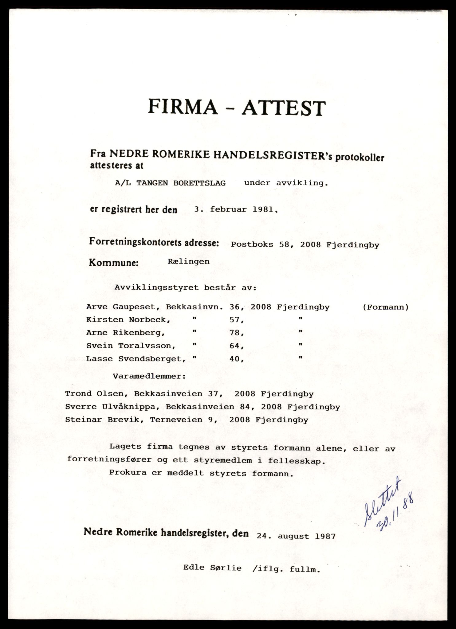 Nedre Romerike sorenskriveri, AV/SAT-A-10469/K/Ke/Keb/L0013: Enkeltmannsforetak, aksjeselskap og andelslag, T - U, 1944-1989