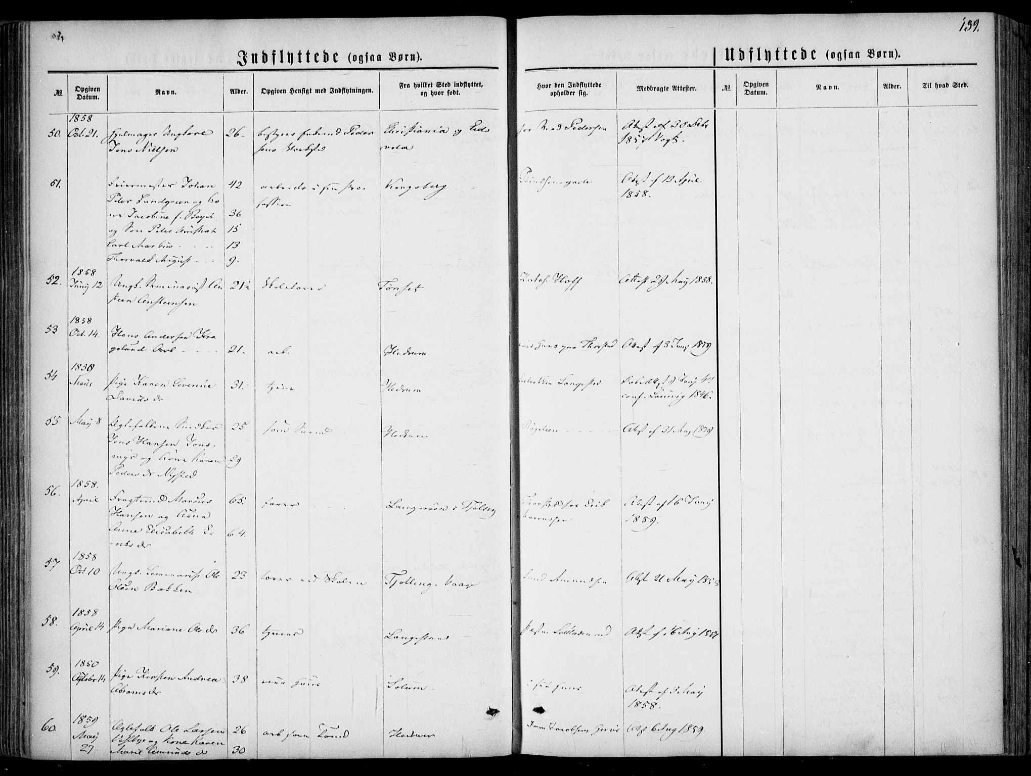 Larvik kirkebøker, AV/SAKO-A-352/F/Fa/L0005: Parish register (official) no. I 5, 1856-1870, p. 139