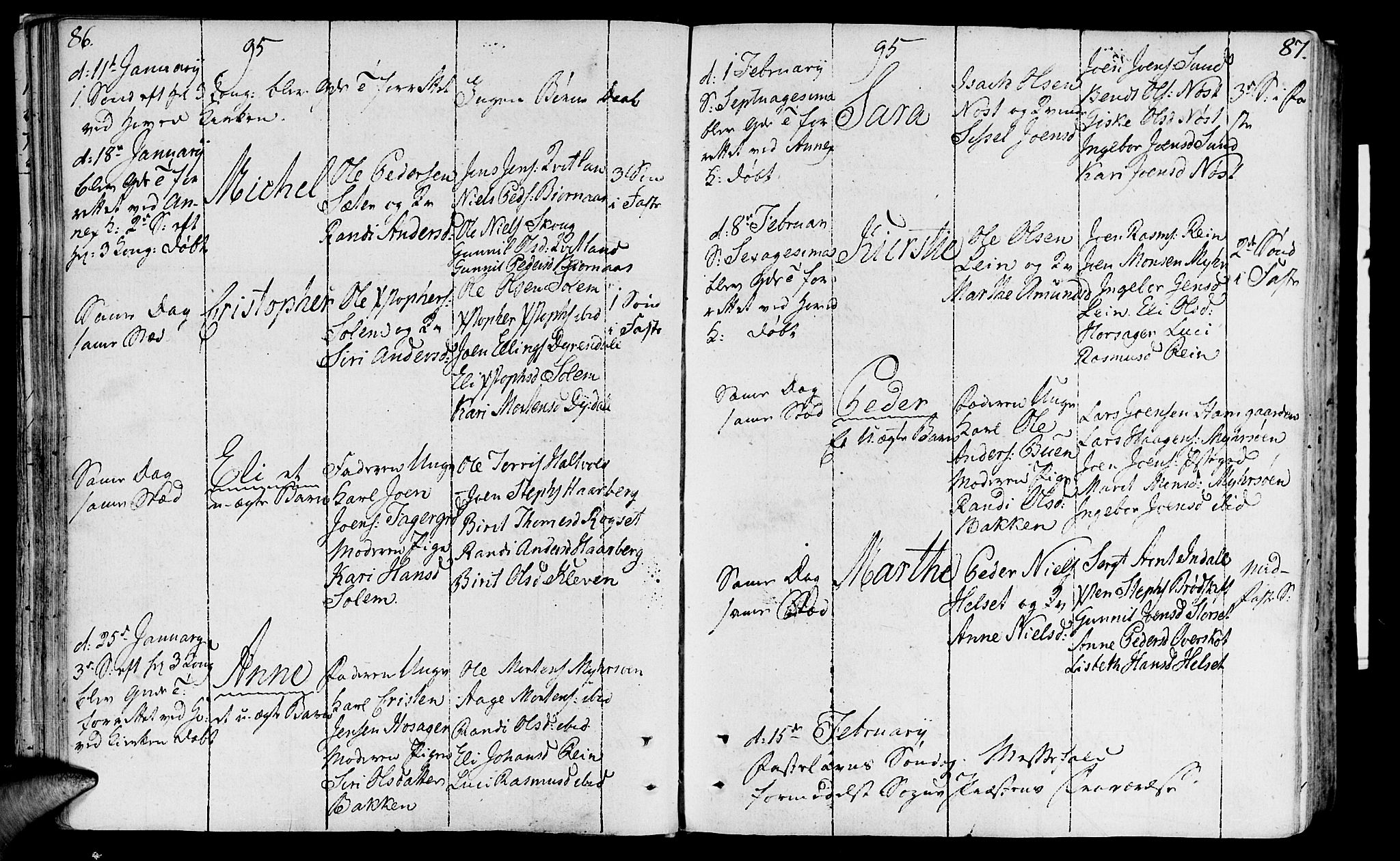 Ministerialprotokoller, klokkerbøker og fødselsregistre - Sør-Trøndelag, SAT/A-1456/646/L0606: Parish register (official) no. 646A04, 1791-1805, p. 86-87