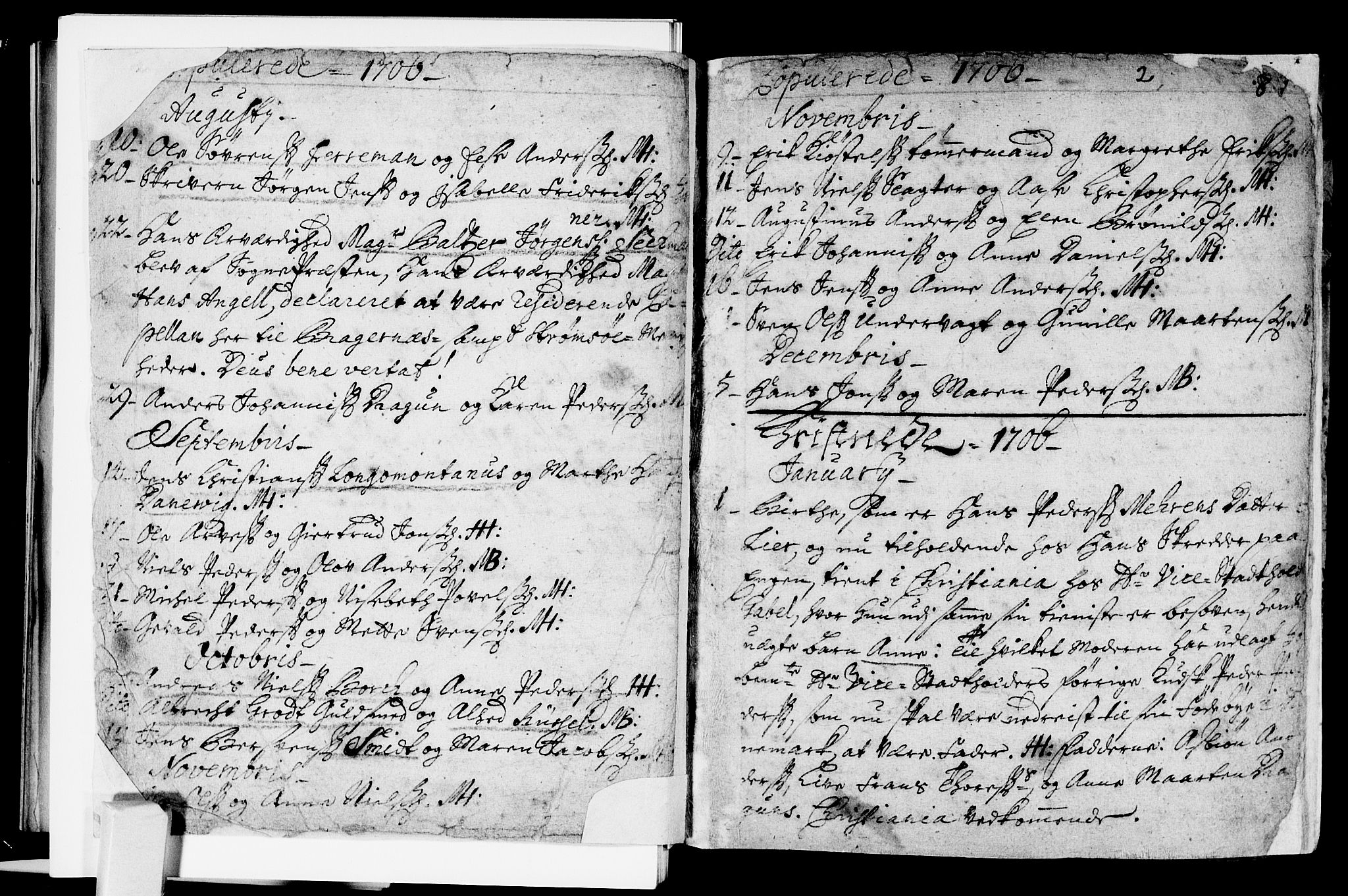 Bragernes kirkebøker, SAKO/A-6/F/Fa/L0003: Parish register (official) no. I 3, 1706-1734, p. 8