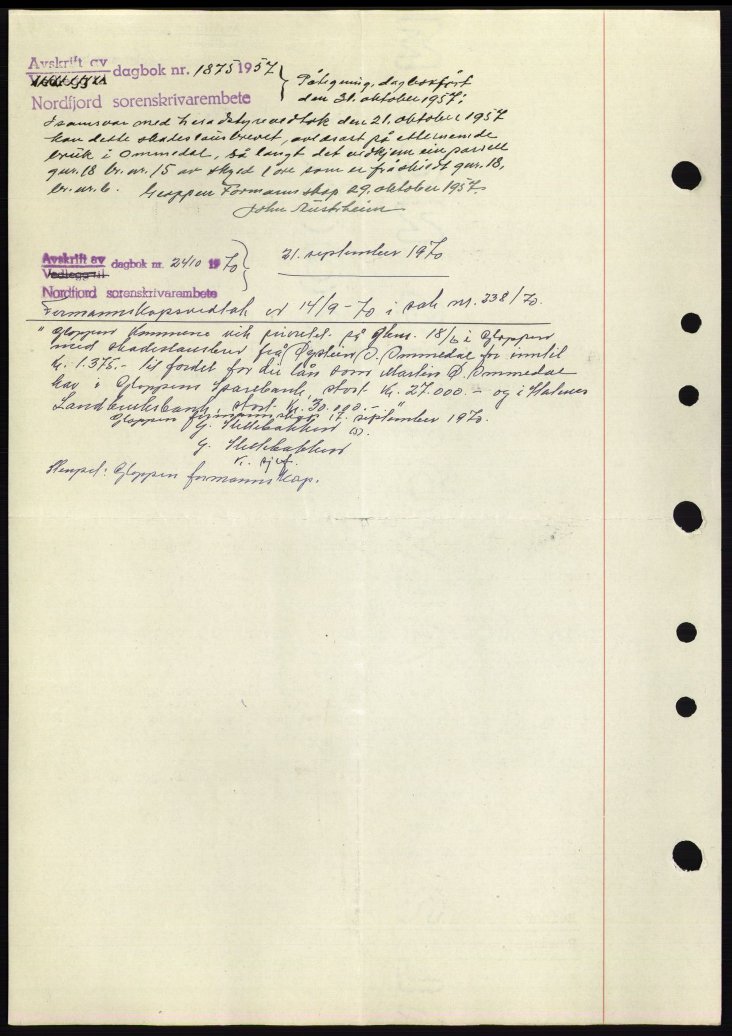 Nordfjord sorenskriveri, AV/SAB-A-2801/02/02b/02bk/L0005: Mortgage book no. B7-8, 1946-1947, Diary no: : 236/1947