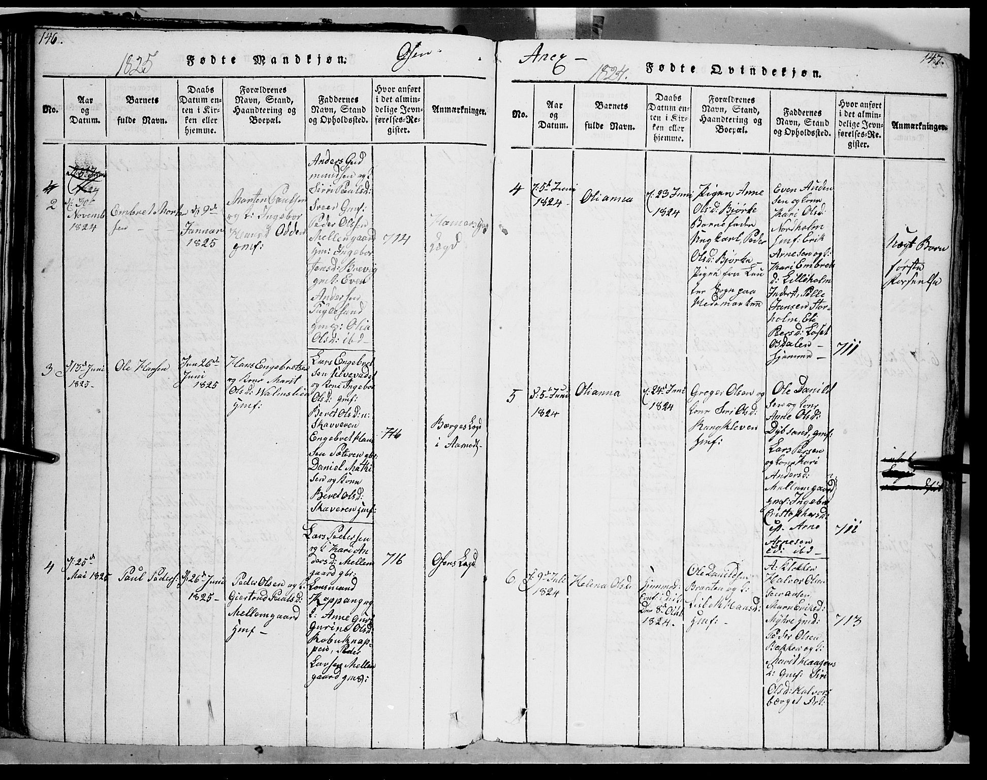 Trysil prestekontor, AV/SAH-PREST-046/H/Ha/Haa/L0003: Parish register (official) no. 3 /2, 1814-1842, p. 146-147