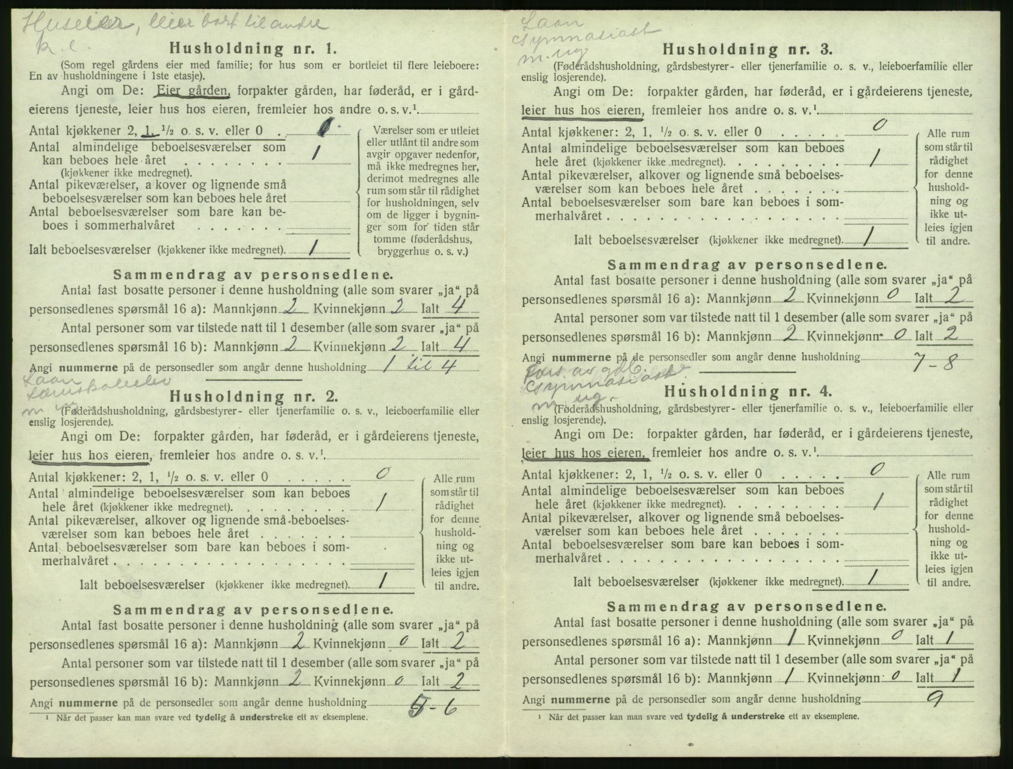 SAT, 1920 census for Volda, 1920, p. 539