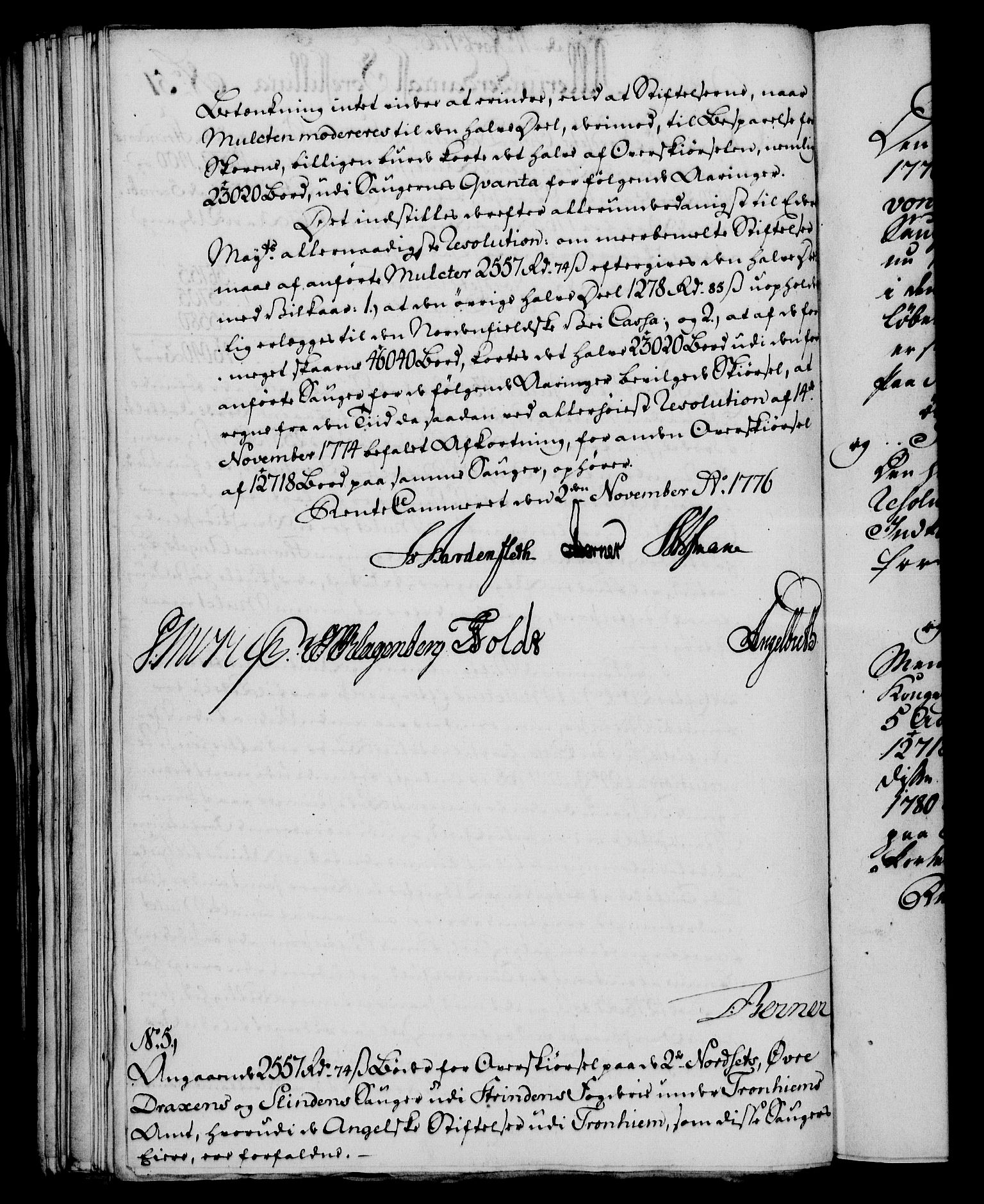 Rentekammeret, Kammerkanselliet, RA/EA-3111/G/Gf/Gfa/L0058: Norsk relasjons- og resolusjonsprotokoll (merket RK 52.58), 1776, p. 208